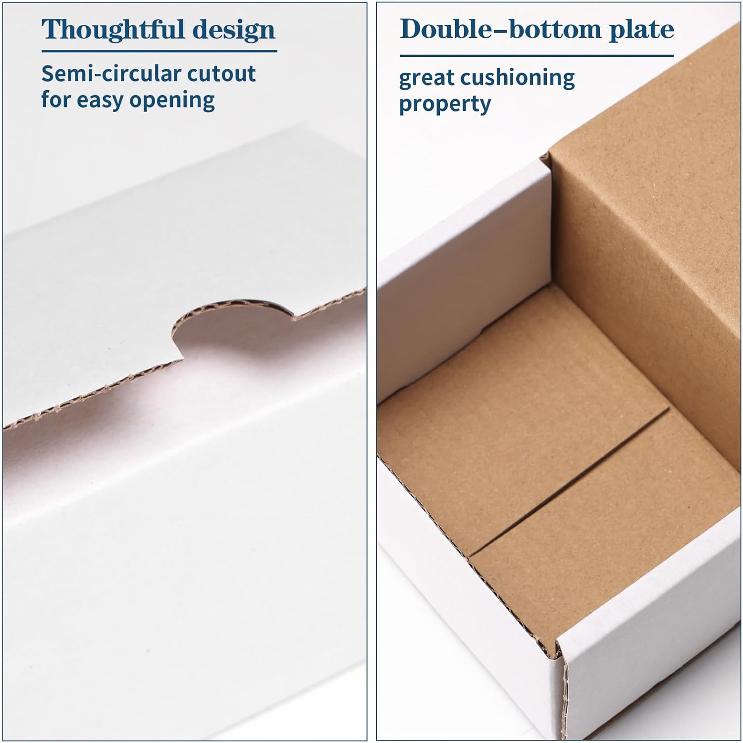 ZBEIVAN 4x3x2 White Shipping Boxes Set of 50, Corrugated Cardboard Mailer Boxes for Packaging Small Business Mailing Gifts - Image 3