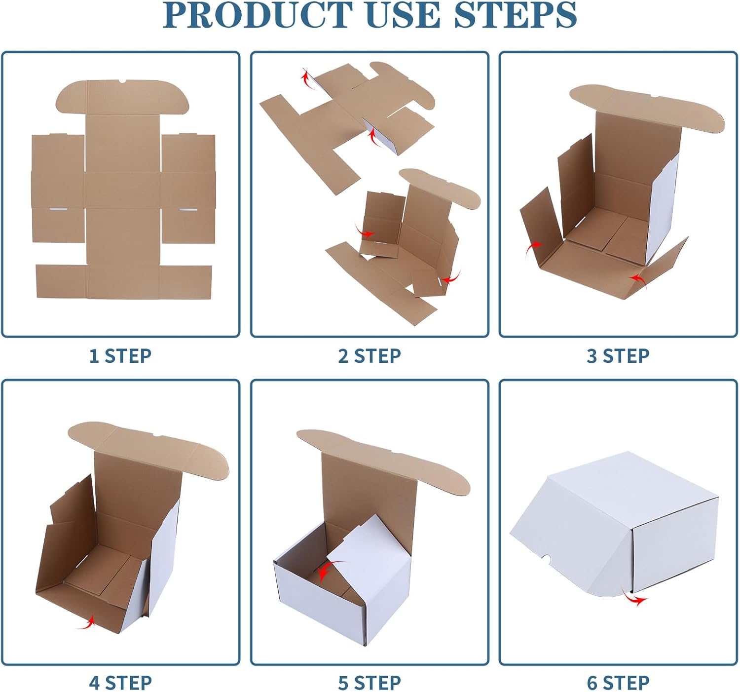 ZBEIVAN 4x3x2 White Shipping Boxes Set of 50, Corrugated Cardboard Mailer Boxes for Packaging Small Business Mailing Gifts - Image 5