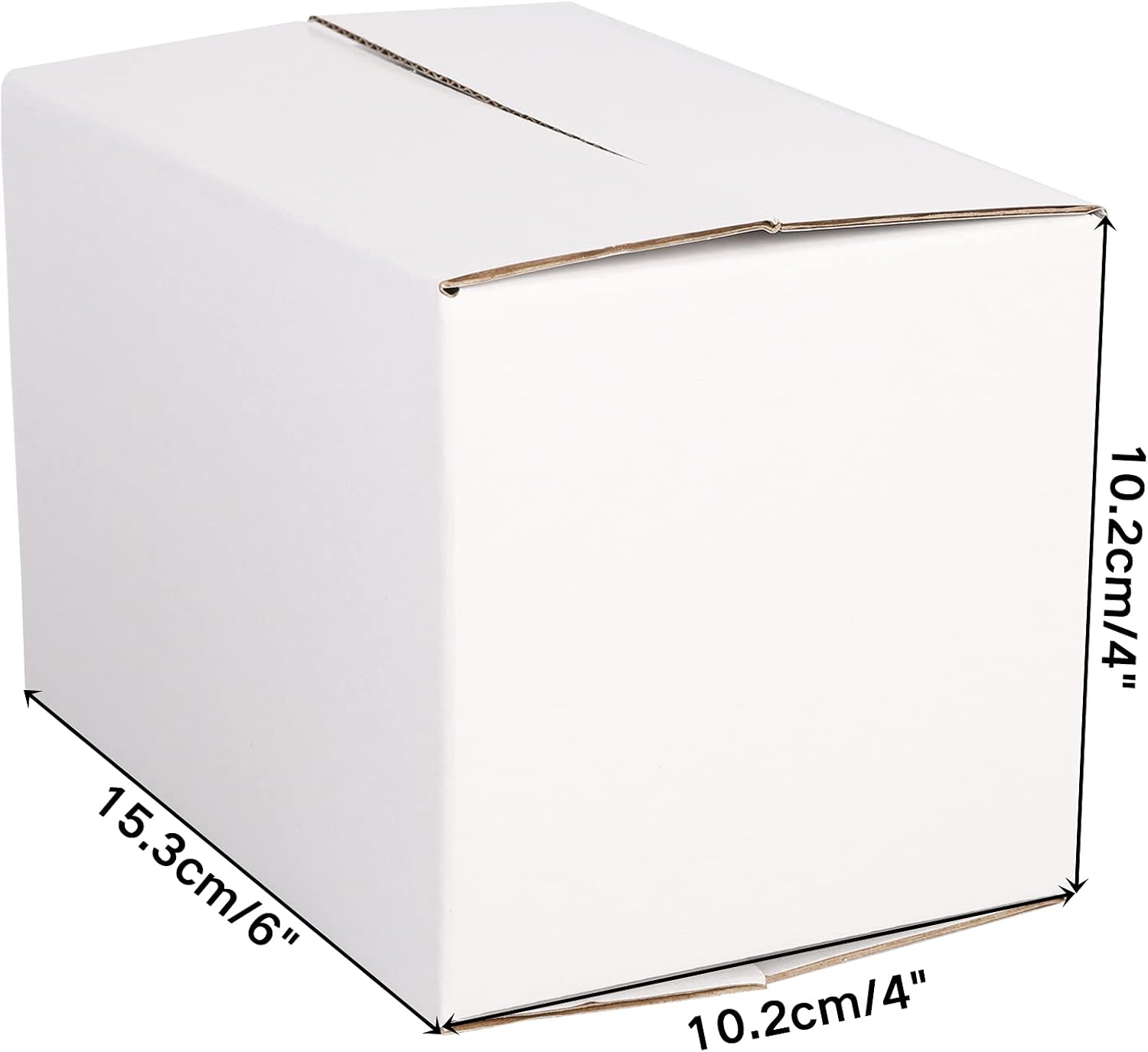 Peohud 40 Pack Small Cardboard Boxes, 6 x 4 x 4 inches Mailing Boxes, Corrugated Packing Shipping Storage Carton Box, White