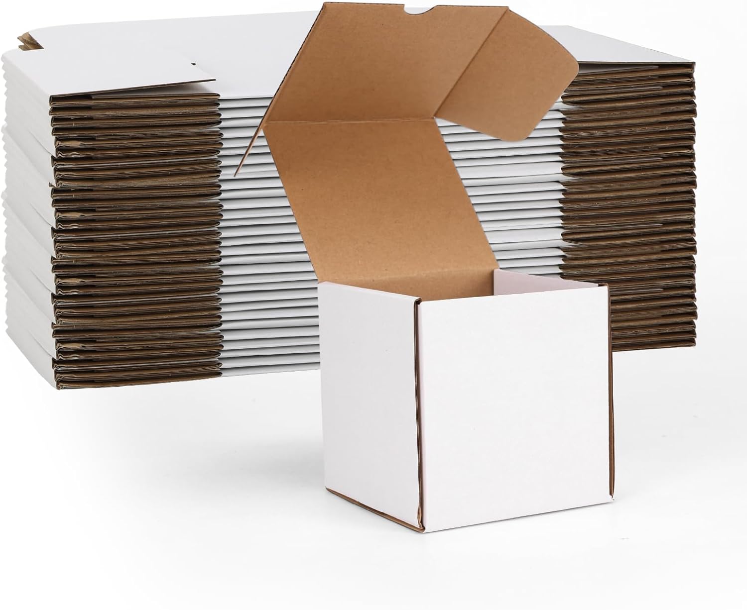 ZBEIVAN 4x3x2 White Shipping Boxes Set of 50, Corrugated Cardboard Mailer Boxes for Packaging Small Business Mailing Gifts - Image 7