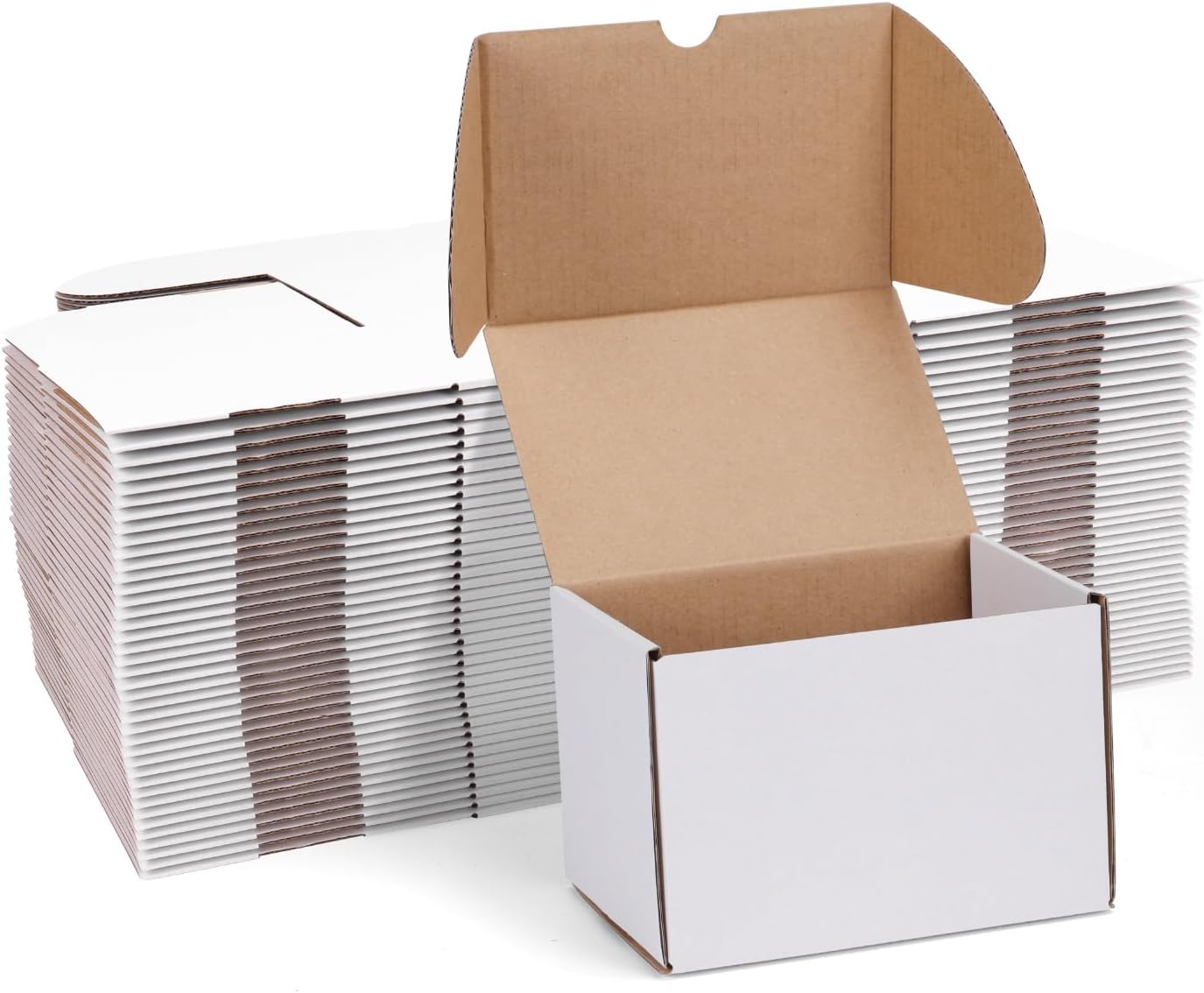ZBEIVAN 4x3x2 White Shipping Boxes Set of 50, Corrugated Cardboard Mailer Boxes for Packaging Small Business Mailing Gifts - Image 8