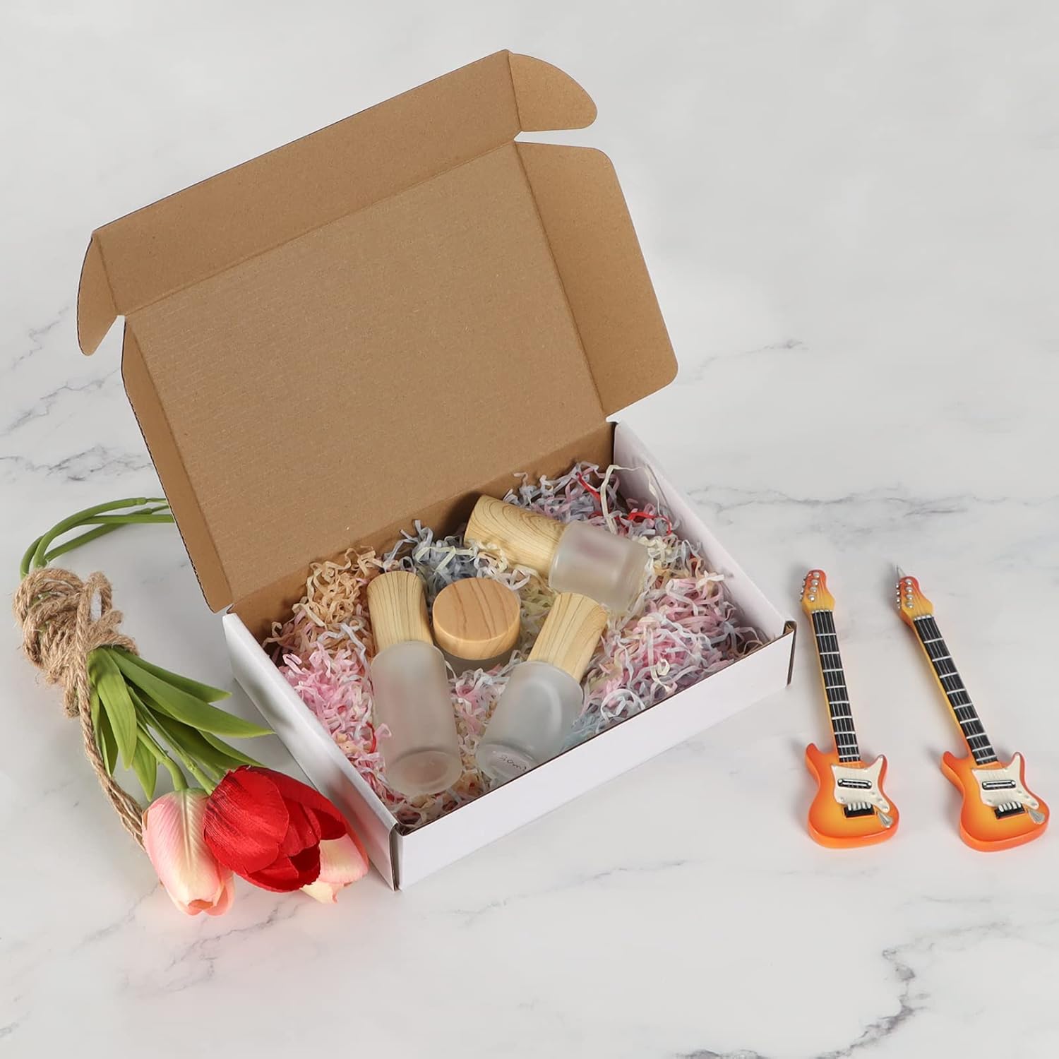 HORLIMER 9x6x2 inches Shipping Boxes Set of 50, White Corrugated Cardboard Box Literature Mailer