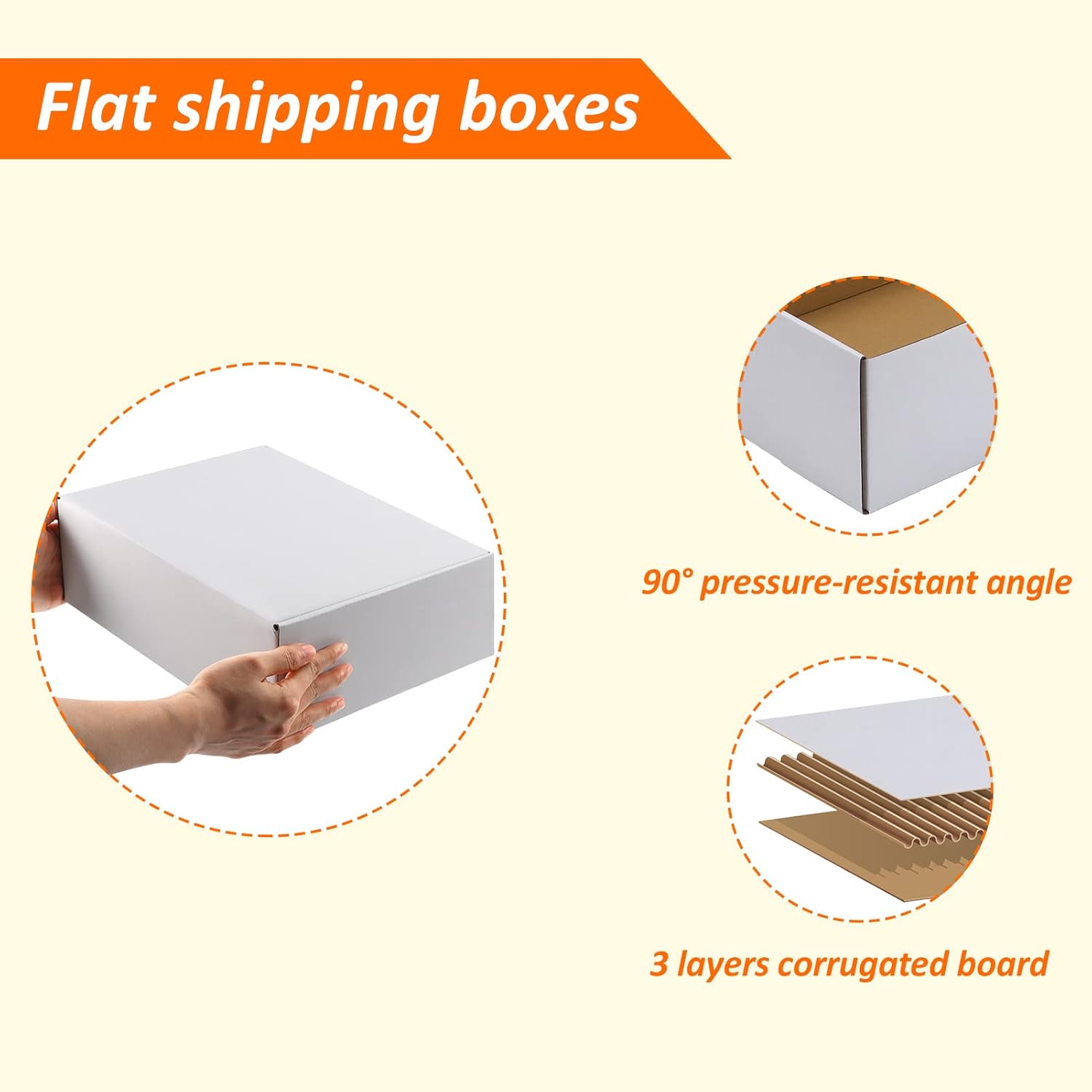 Alternative view of HORLIMER 12x9x4 inches Shipping Boxes Set of 20, White Corrugated Cardboard Box Literature Mailer