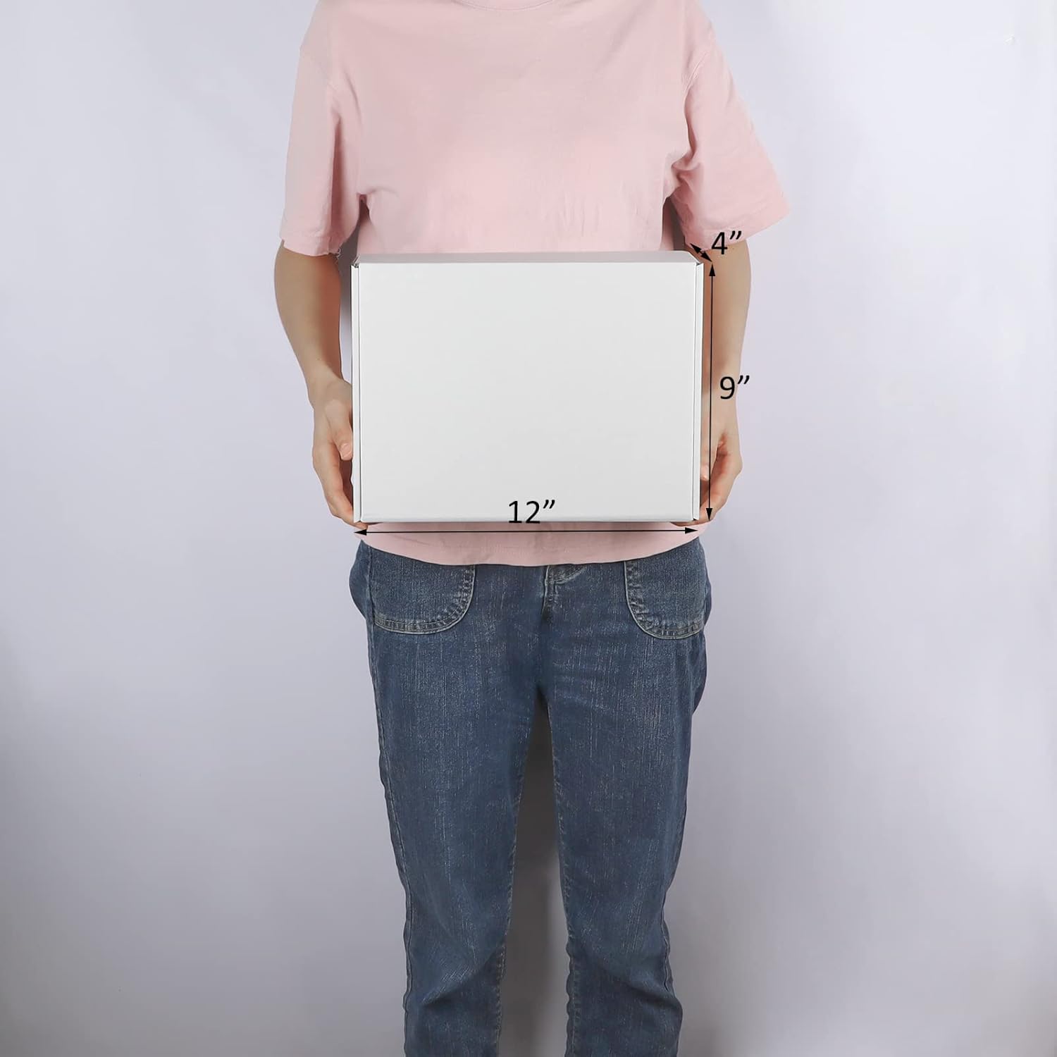 RLAVBL 12x9x4 Inches Shipping Boxes Set of 20, White Small Corrugated Cardboard Box, Mailer Boxes for Packing Small Business