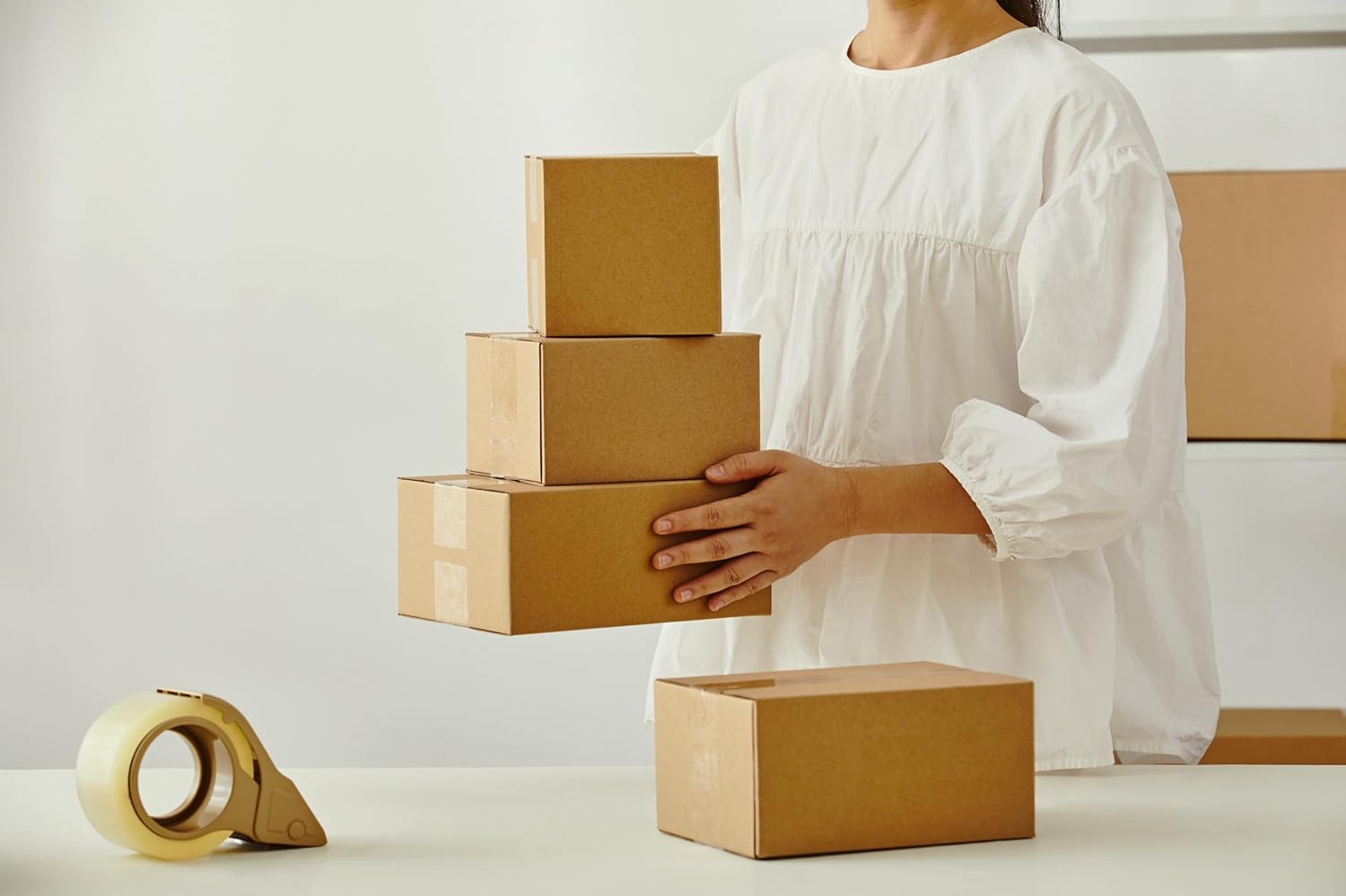 Lujazau 25 Packs Small Shipping Boxes 4X4X4 Inches, Kraft Corrugated Cardboard Boxes, For Small Business, Easy Assemble For Mailing, Moving, Packing And Storing - Image 4