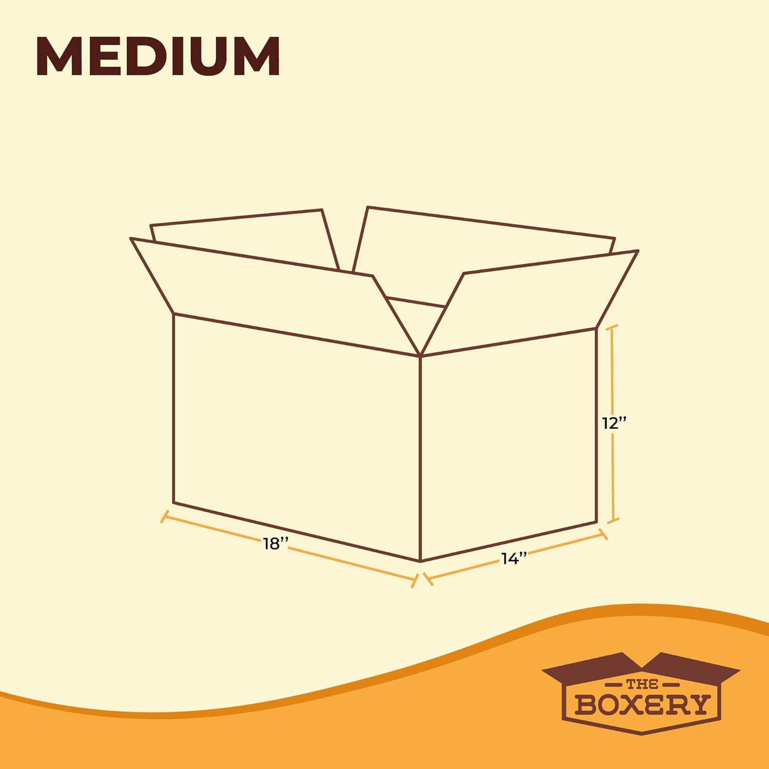 The Boxery Moving Boxes 10-Pack Medium | 18x14x12 inch Brown/Kraft Corrugated Cardboard Packing, Moving & Storage for Business/Home u2013 Durable - Eco-Friendly, Recyclable - Made in the USA