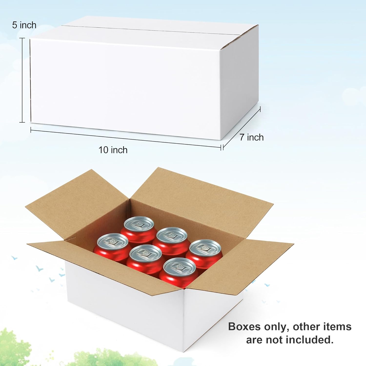 Alternative view of Famagic 10 Pack 10x7x5 Inch Small Shipping Boxes White Corrugated Cardboard Boxes Mailer for Small Business, Mailing Boxes for Packaging Bulk