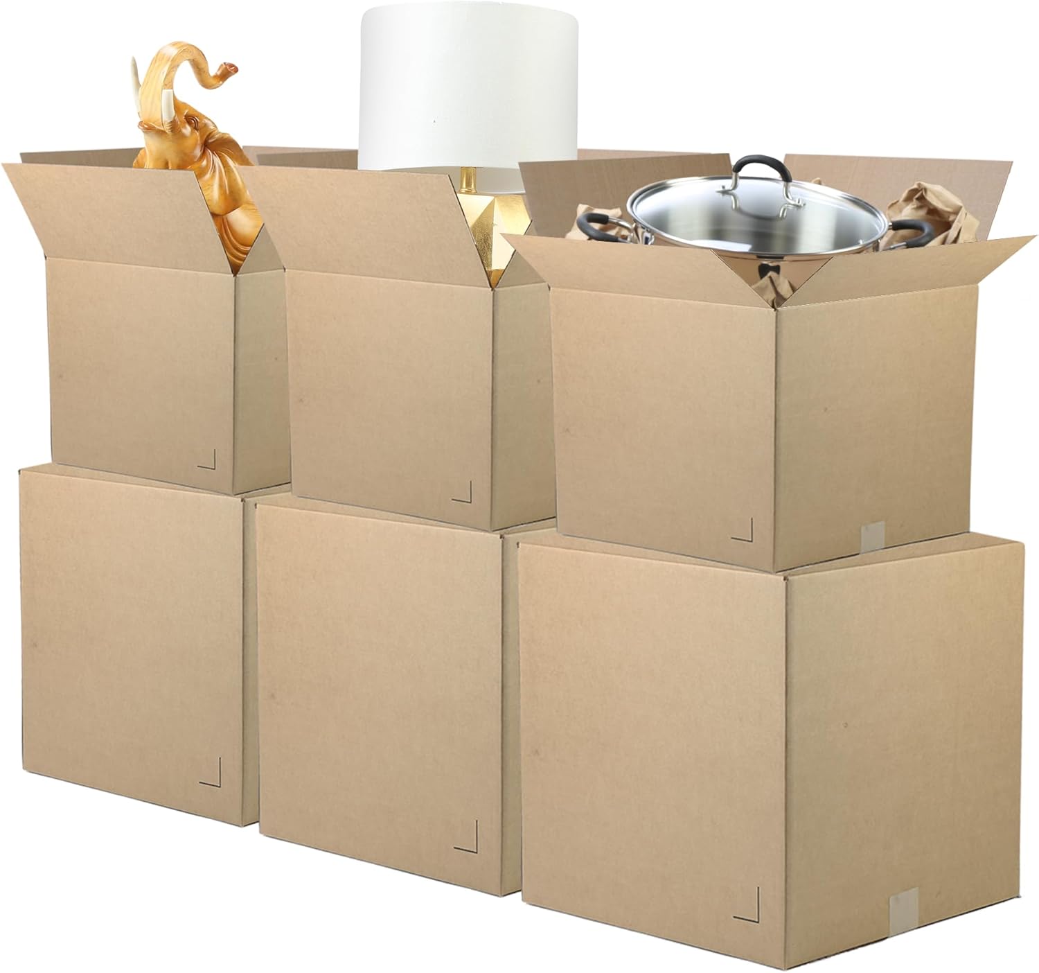 Alternative view of The Boxery Moving Boxes 10-Pack Medium | 18x14x12 inch Brown/Kraft Corrugated Cardboard Packing, Moving & Storage for Business/Home u2013 Durable - Eco-Friendly, Recyclable - Made in the USA