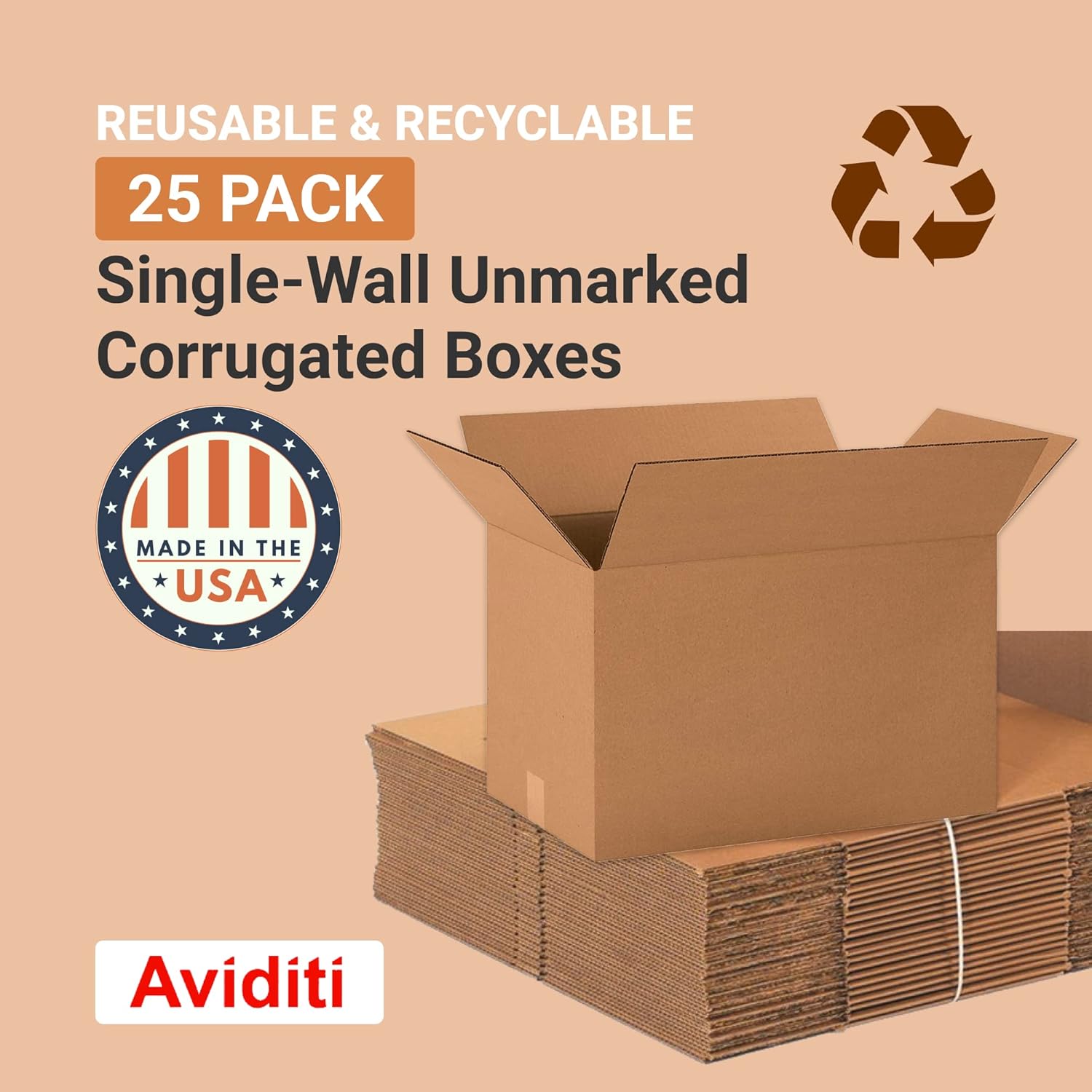 Alternative view of BOX USA Shipping Boxes Long 20"L x 12"W x 12"H 20-Pack - Corrugated Cardboard Box for Moving, Mailing, Packing, Packaging and Storage