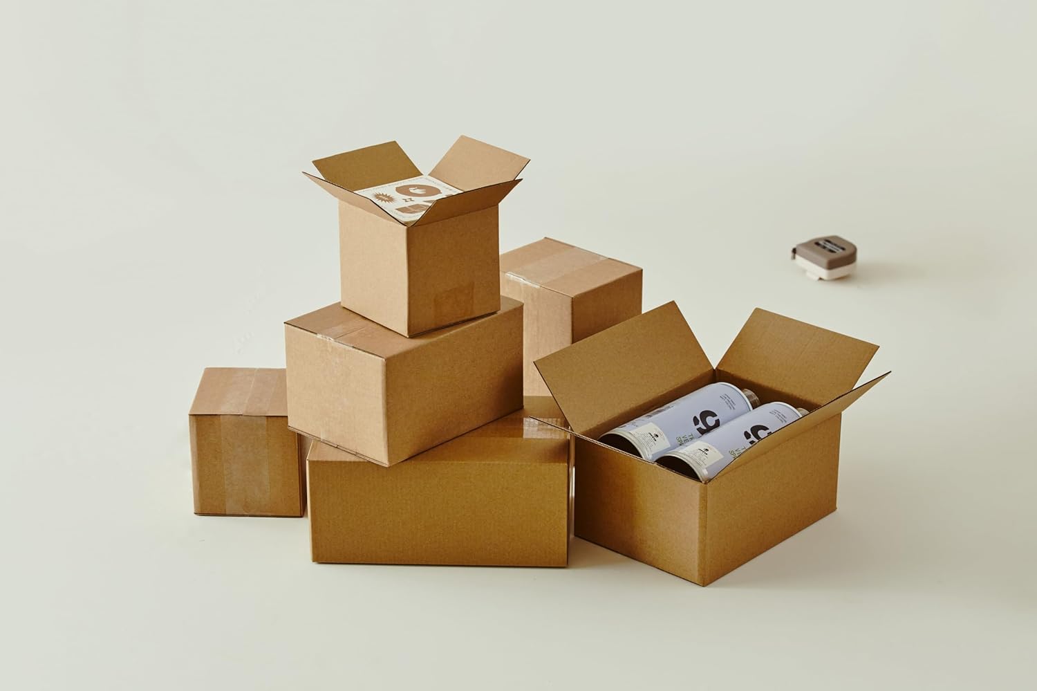 Lujazau 25 Packs Small Shipping Boxes 4X4X4 Inches, Kraft Corrugated Cardboard Boxes, For Small Business, Easy Assemble For Mailing, Moving, Packing And Storing - Image 6