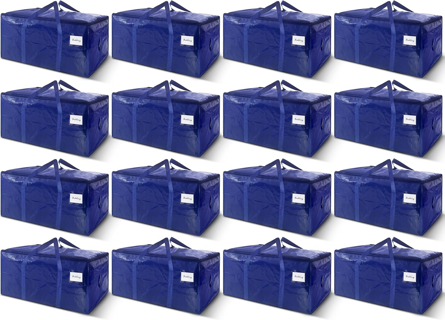 8 Pack Extra Heavy Duty Large Moving Bags with Strong Zipper & Carrying Handles, Sturdy Clothes Storage Bags Totes Bins, Packing Bag Move Boxes College Moving Supplies, Dark Blue - 24 gal - Image 7