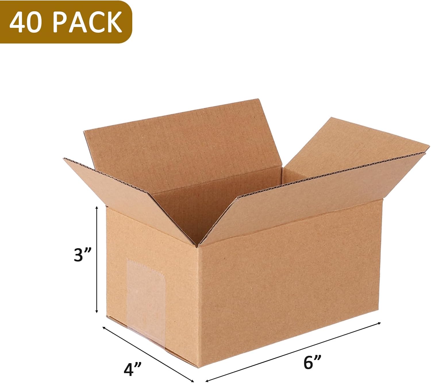 Alternative view of zmybcpack 40 Pack 6x4x3 inch Corrugated Boxes Mailer- Corrugated Cardboard Mailer Shipping Boxes, Small Mailing Packing Boxes for Shipping, Packing, Storage
