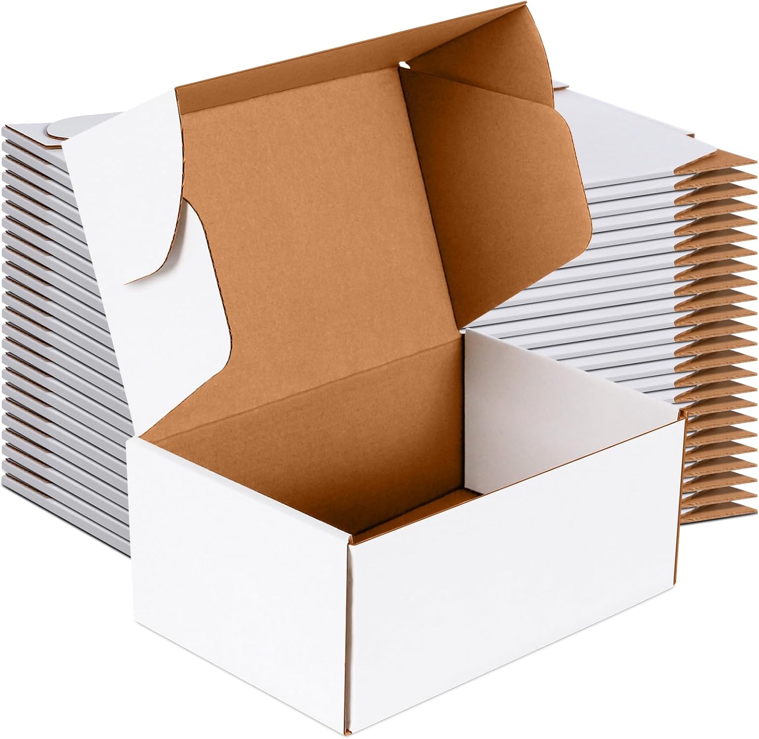 JOWLOT 12x9x4 inch Shipping Boxes Set of 20, White Corrugated Cardboard Box Literature Mailer for Mailing Packing Moving and Storage - Image 5