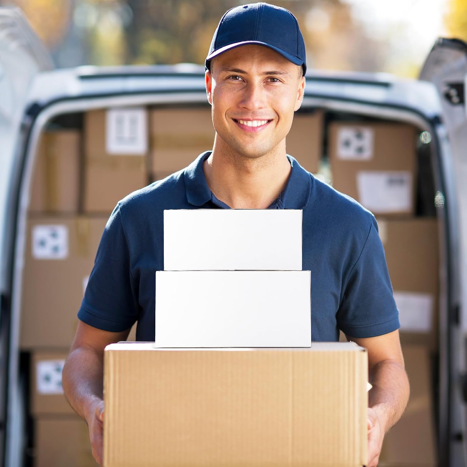 Eupako 10x7x5-Small-Shipping-Boxes-30-Pack-White-Corrugated-Box-Mailers, Cardboard Boxes for Packaging Small Business, Mailing