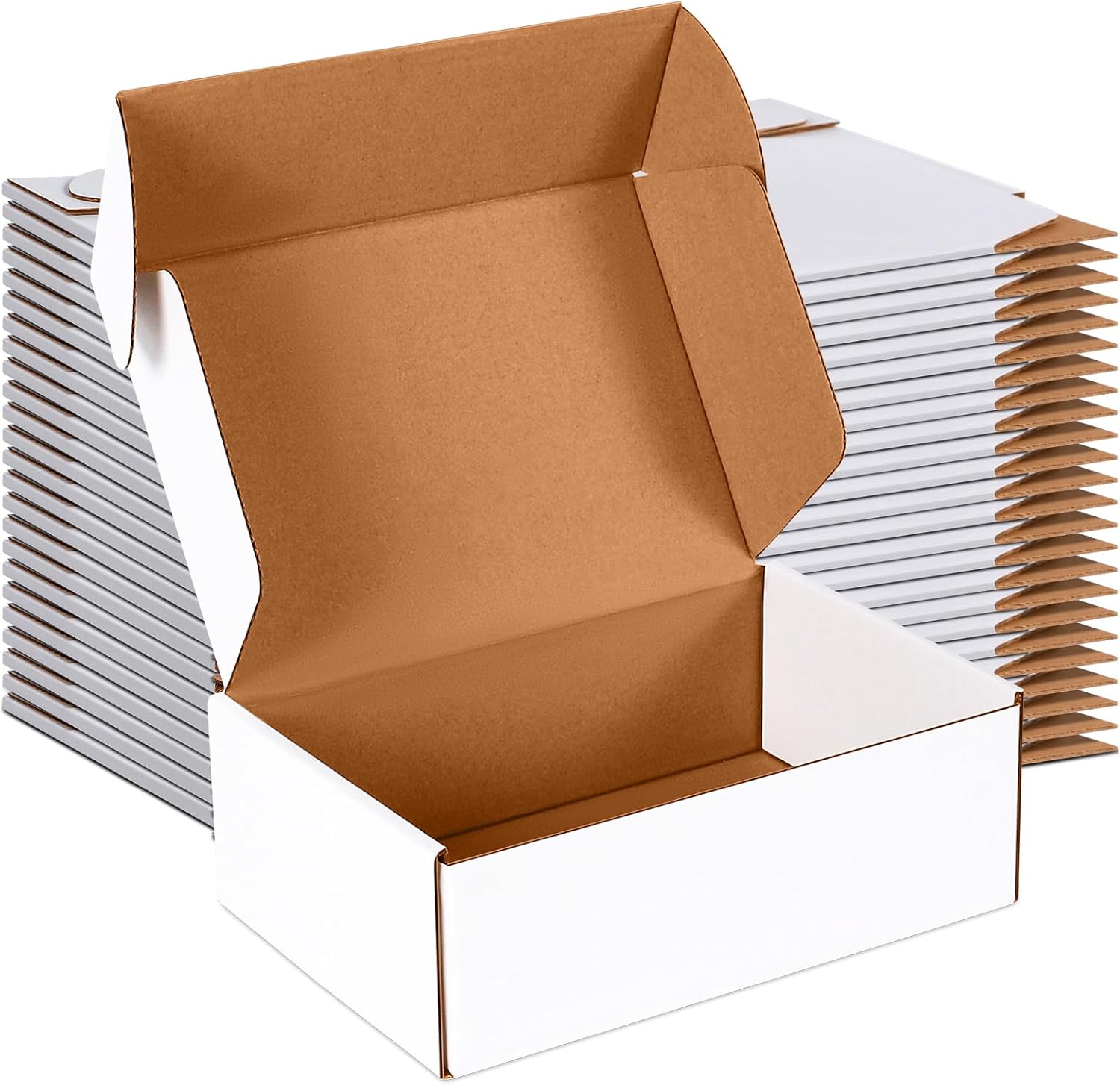 JOWLOT 12x9x4 inch Shipping Boxes Set of 20, White Corrugated Cardboard Box Literature Mailer for Mailing Packing Moving and Storage - Image 8