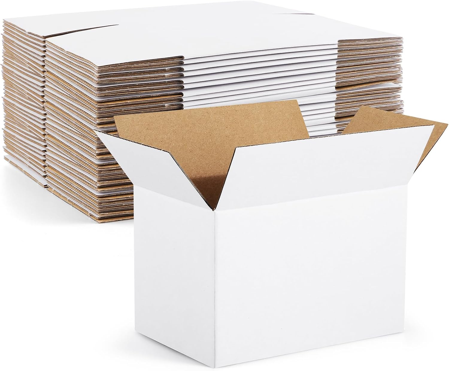 Eupako 10x7x5-Small-Shipping-Boxes-30-Pack-White-Corrugated-Box-Mailers, Cardboard Boxes for Packaging Small Business, Mailing - Image 9