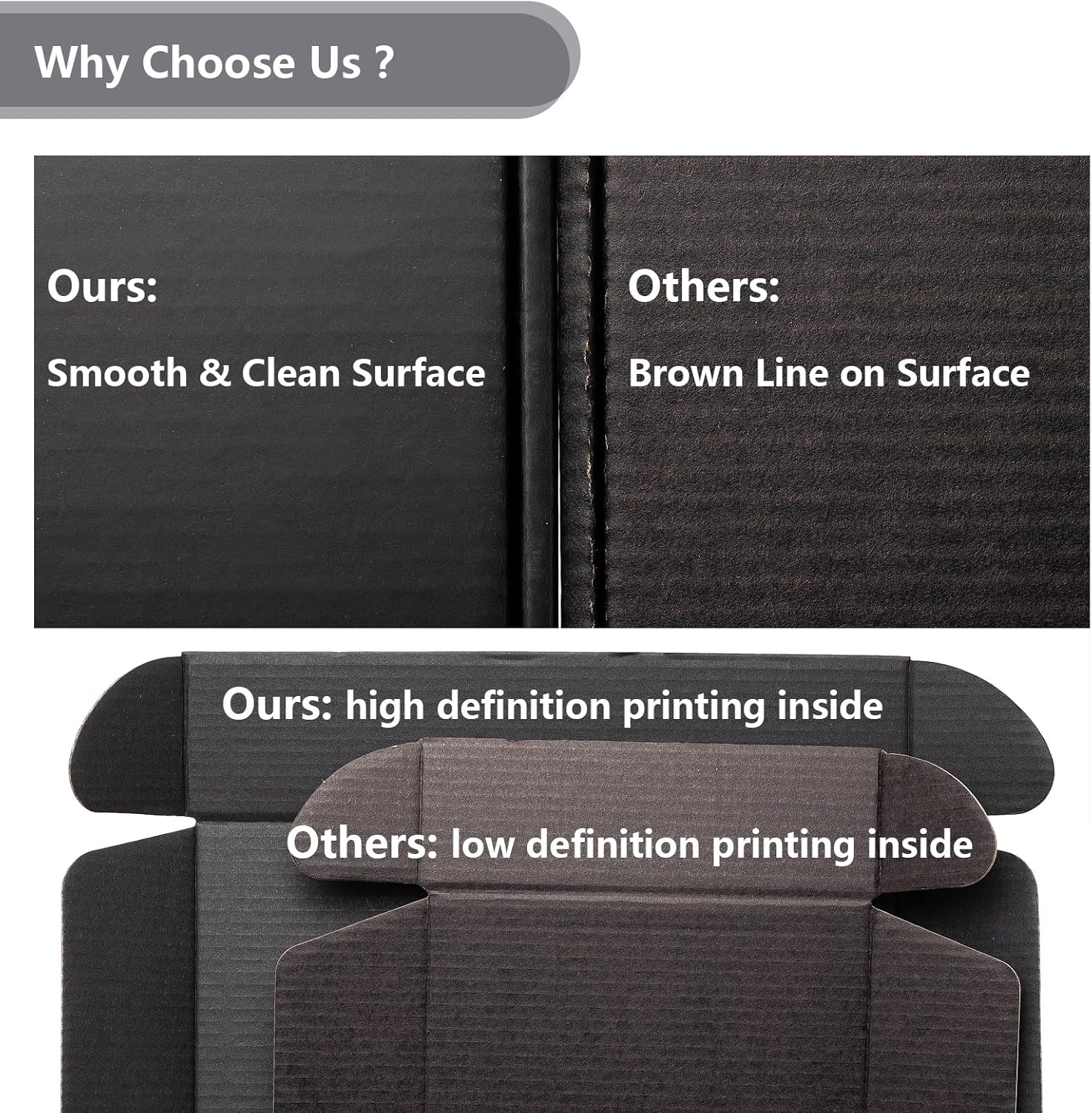 Alternative view of Timirog Shipping Boxes 17x11x3 Inches 18 Pack Black Corrugated Cardboard Mailing Box for Small Business, Tab Locking Literature Mailer Packaging Supplies for Packing Clothes Shirt Robe Gifts