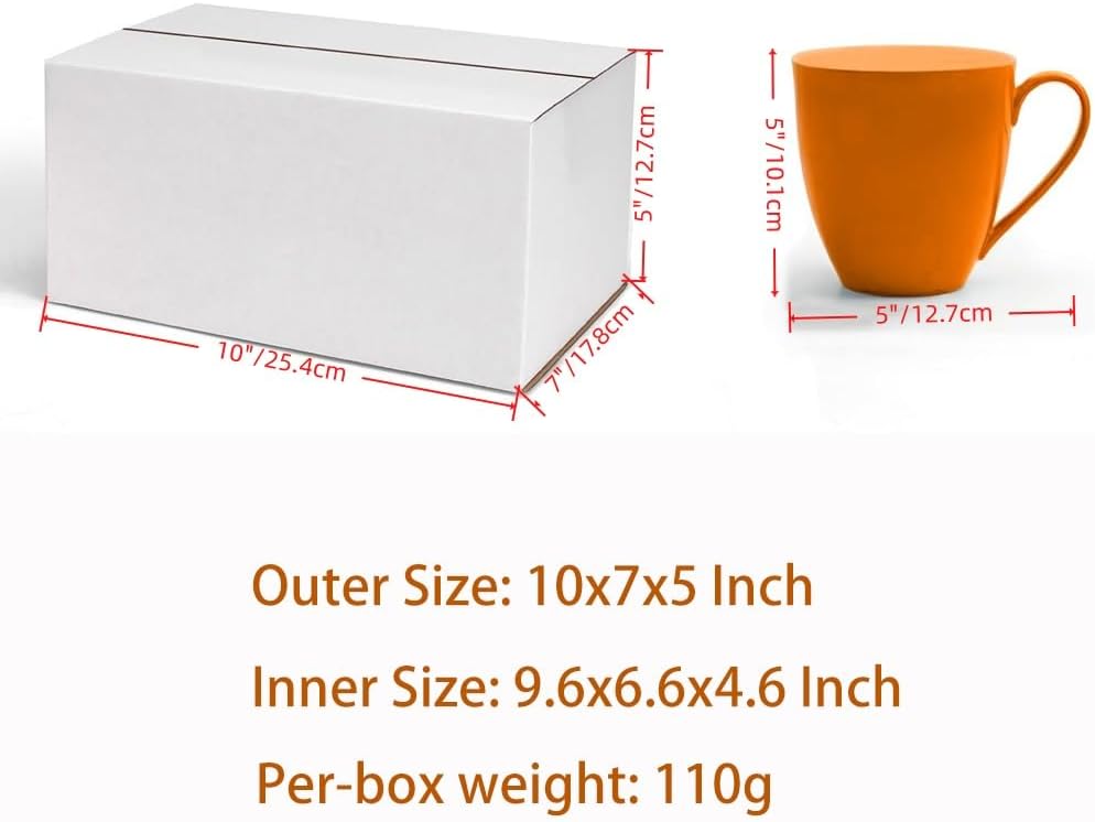 PETAFLOP 10x7x5 Shipping Boxes, White Corrugated Mailing Cardboard Box for Packing Small Business, 25 Pack