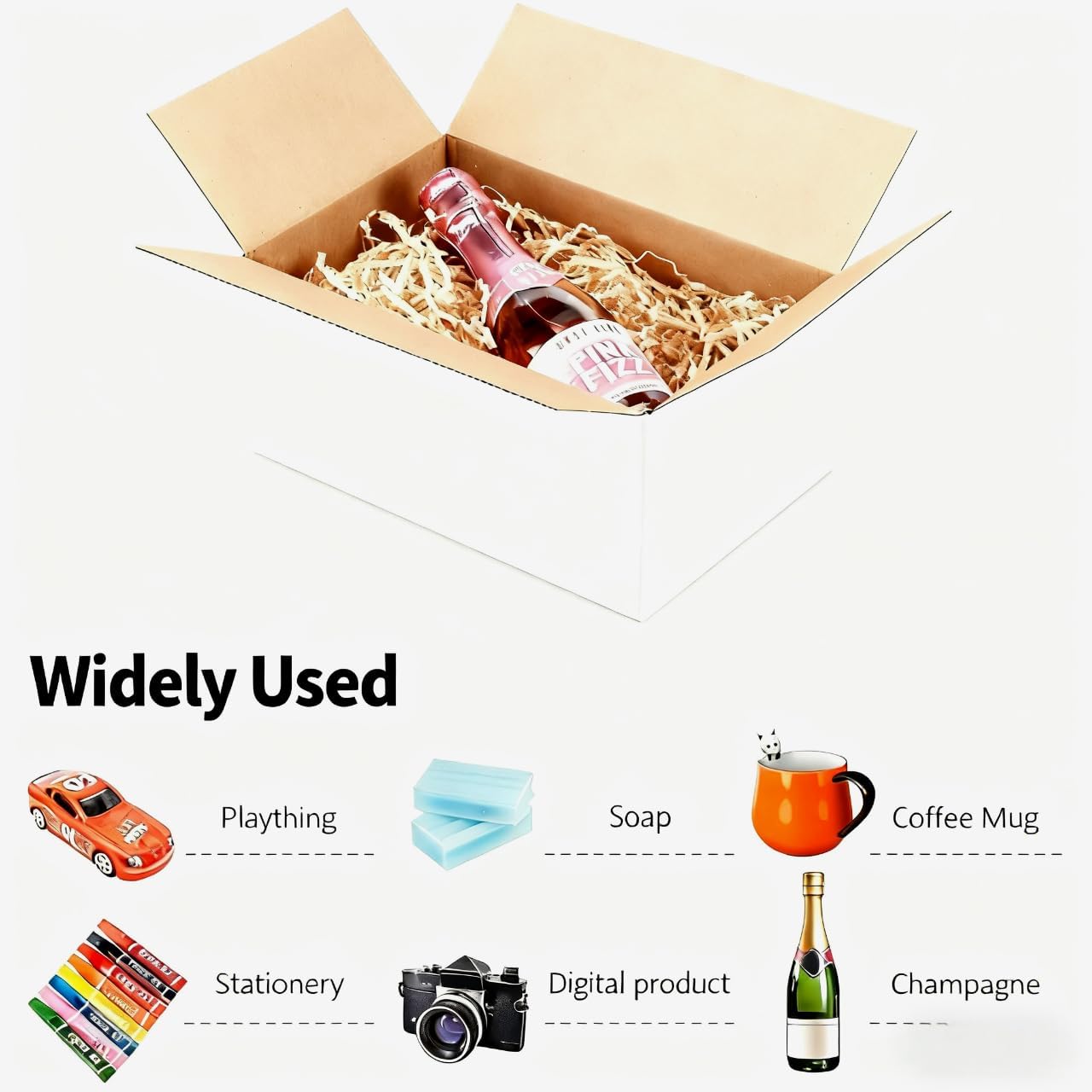 Alternative view of PETAFLOP 10x7x5 Shipping Boxes, White Corrugated Mailing Cardboard Box for Packing Small Business, 25 Pack