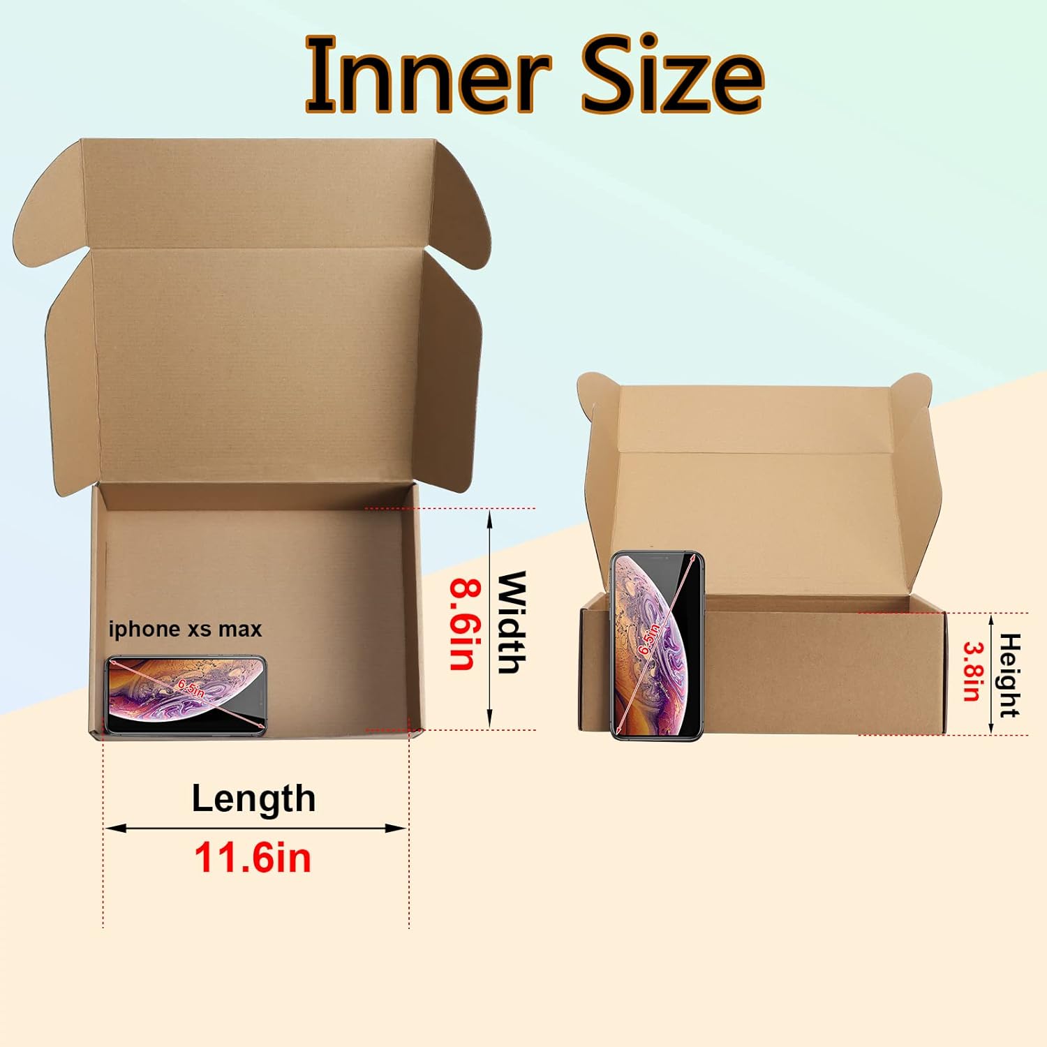 MEBRUDY 12x9x4 Inches Shipping Boxes Pack of 20, Small Corrugated Cardboard Box for Mailing Packing Literature Mailer - Image 3