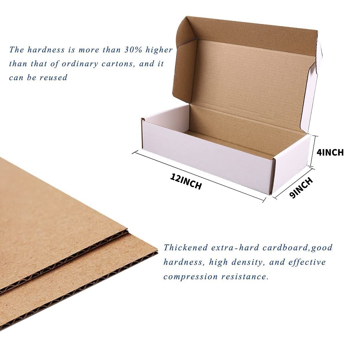 JIUZHOUXIN Shipping Boxes, 12''x9''x4'' Which is Anti-Impact Come with Exquisite Sealing Label.Suitable E-Commerce Packaging, Shipping Packaging.