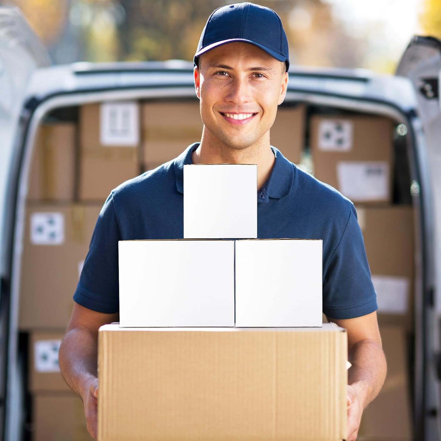 Eupako 30 Pack Small Shipping Boxes Assorted Sizes, White Corrugated Box Mailers, Cardboard Boxes for Packaging Small Business, Mailing, 5x5x5 & 6x6x6 & 8x6x6 10 PCS Each Small Boxes