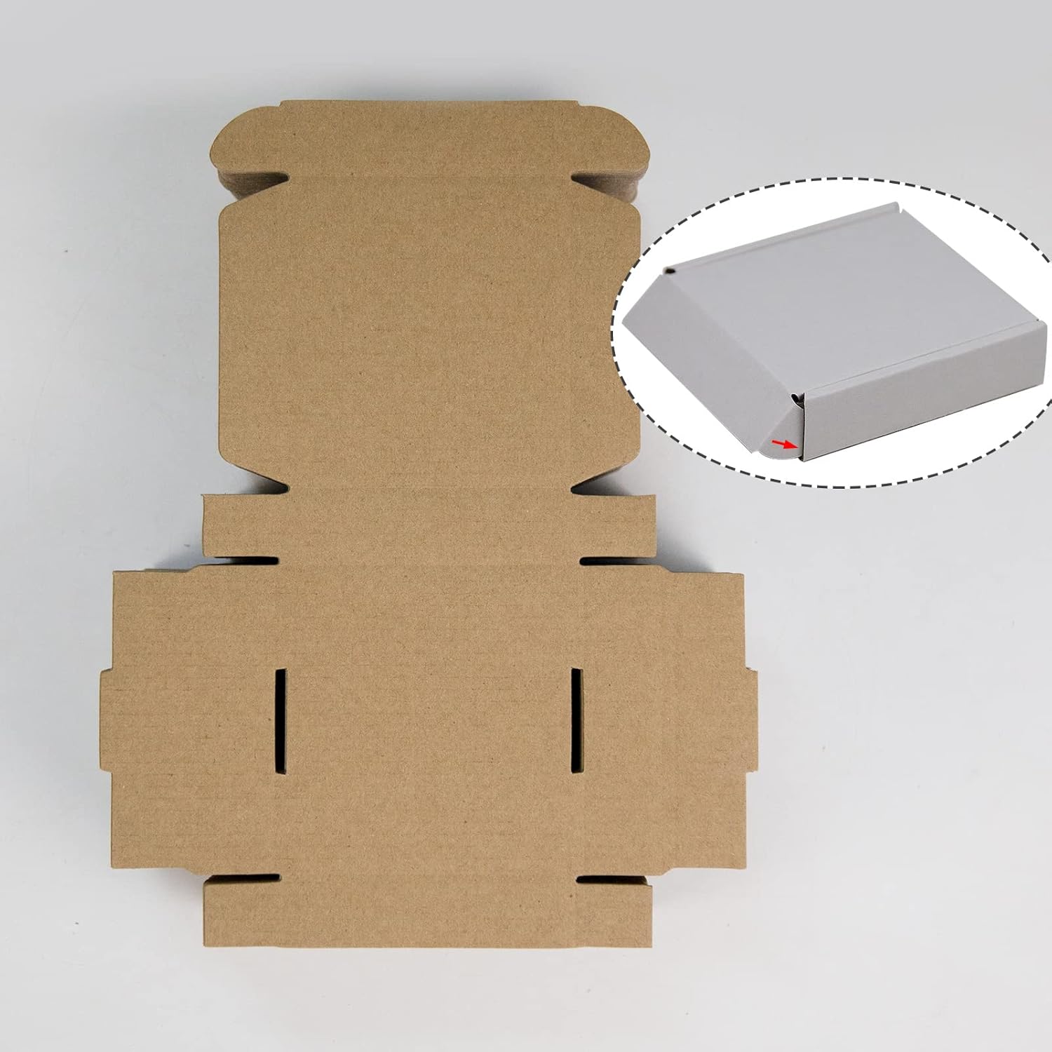 Alternative view of SUNLPH 50 Pack 4x4x1 Inches Small Shipping Boxes, White Corrugated Cardboard Boxes, Moving Mailing Packing Box