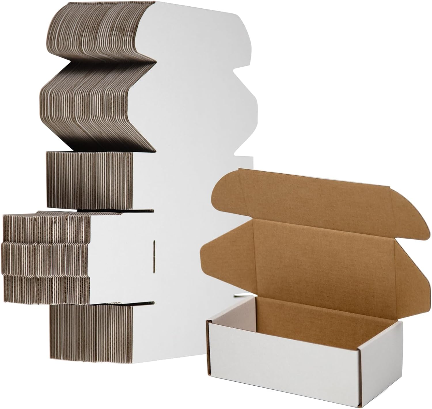 SUNLPH 50 Pack 4x4x1 Inches Small Shipping Boxes, White Corrugated Cardboard Boxes, Moving Mailing Packing Box - Image 5