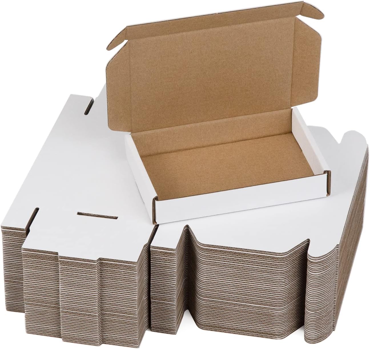 SUNLPH 50 Pack 4x4x1 Inches Small Shipping Boxes, White Corrugated Cardboard Boxes, Moving Mailing Packing Box - Image 8
