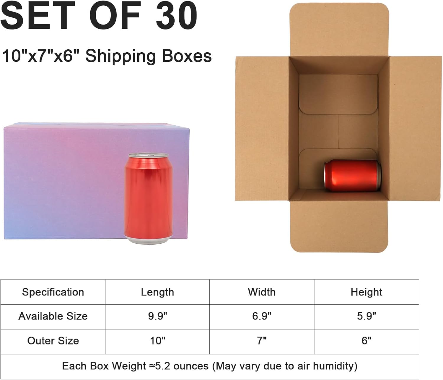 Alternative view of DERZIFUN 10x7x6 Medium Shipping Boxes, 30 Pack Purple Cardboard Mailer Box, Gift Boxes for Packaging Small Business