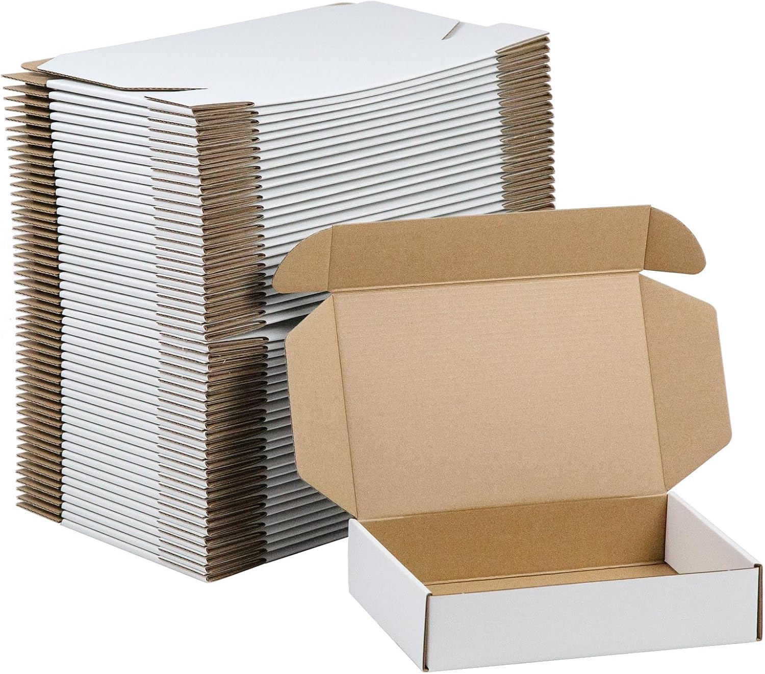 SUNLPH 50 Pack 4x4x1 Inches Small Shipping Boxes, White Corrugated Cardboard Boxes, Moving Mailing Packing Box - Image 9