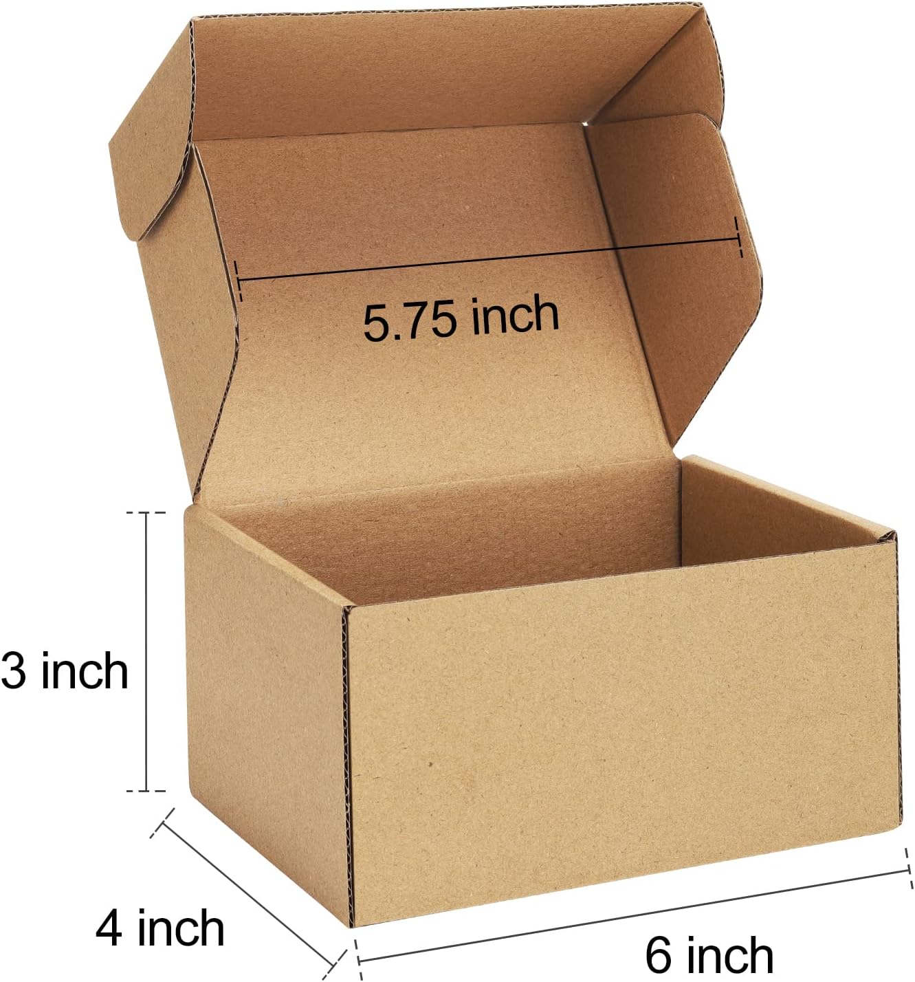 Alternative view of Poever Shipping Boxes 6x4x3 inches Small Mailing Boxes 25 Pack Brown Cardboard Corrugated Box Mailers