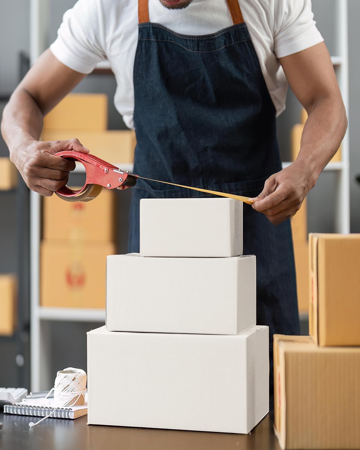 Poever Assorted-Sizes-Shipping-Boxes-45-Pack: 8x6x4 & 9x6x4 & 10x7x5 Small-Shipping-Boxes-Mailers, White Corrugated-Cardboard-Boxes-for-Packing-Small-Business Mailing