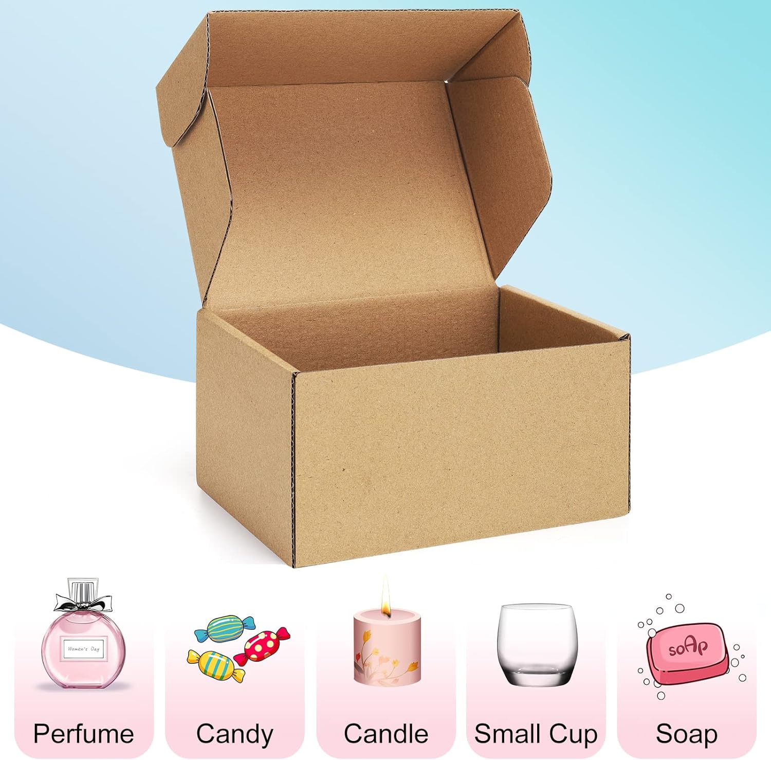 Poever Shipping Boxes 6x4x3 inches Small Mailing Boxes 25 Pack Brown Cardboard Corrugated Box Mailers - Image 4