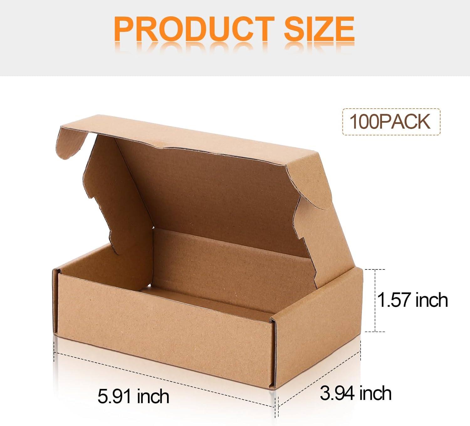 Alternative view of Qilery 100 Pcs Shipping Boxes Cardboard Gift Corrugated Cardboard Brown Boxes Mailer Packaging for Mailing Small Business Present (5.91 x 3.94 x 1.57 Inches)