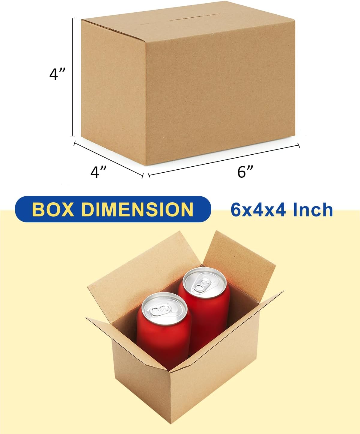 Alternative view of Poever 40-Pack-Small-Shipping-Boxes-6x4x4, Corrugated-Cardboard-Boxes-for-Packaging-Small-Business, Brown-Boxes-Mailers