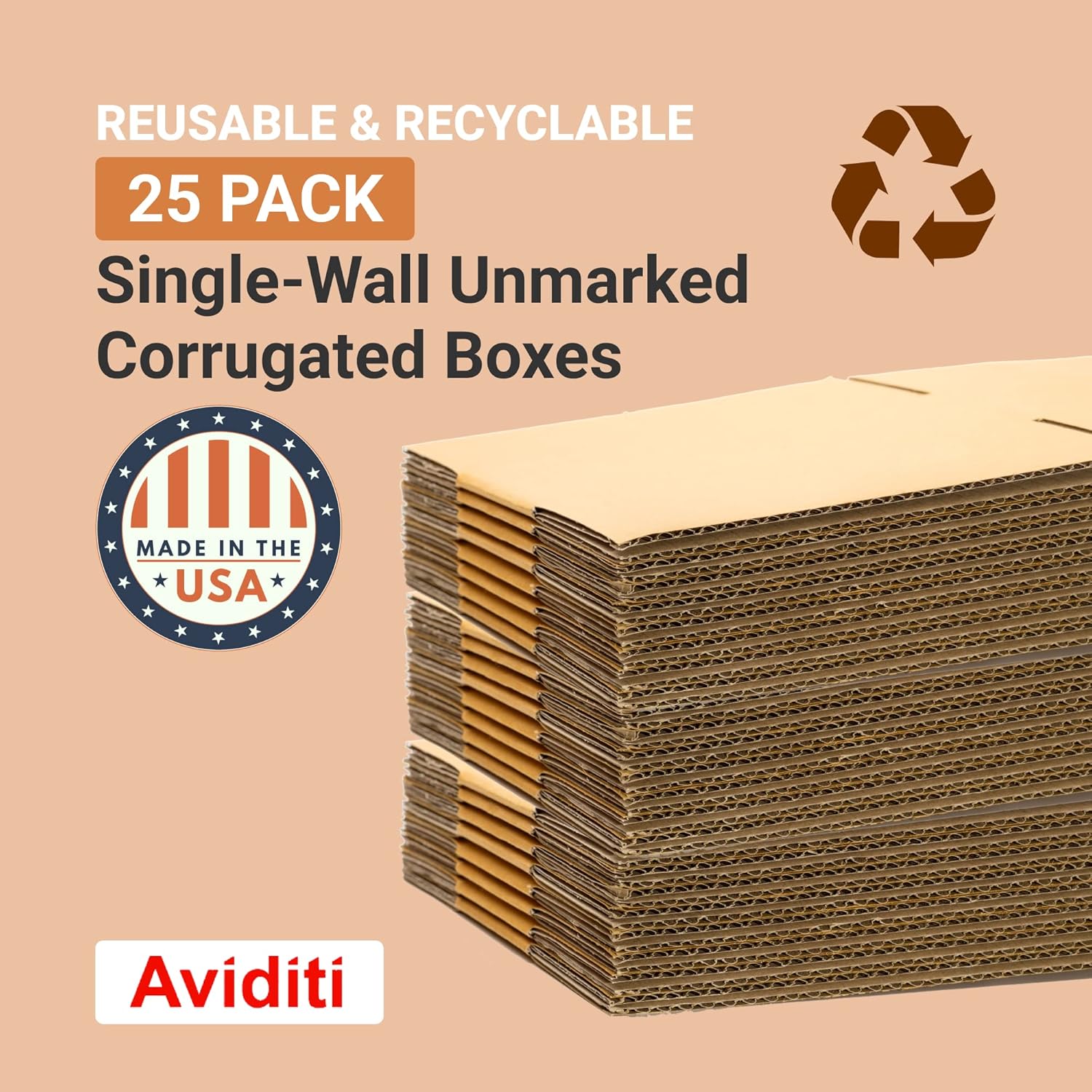 Alternative view of BOX USA Shipping Boxes Large 20"L x 6"W x 6"H 25-Pack - Corrugated Cardboard Box for Moving, Mailing, Packing, Packaging and Storage