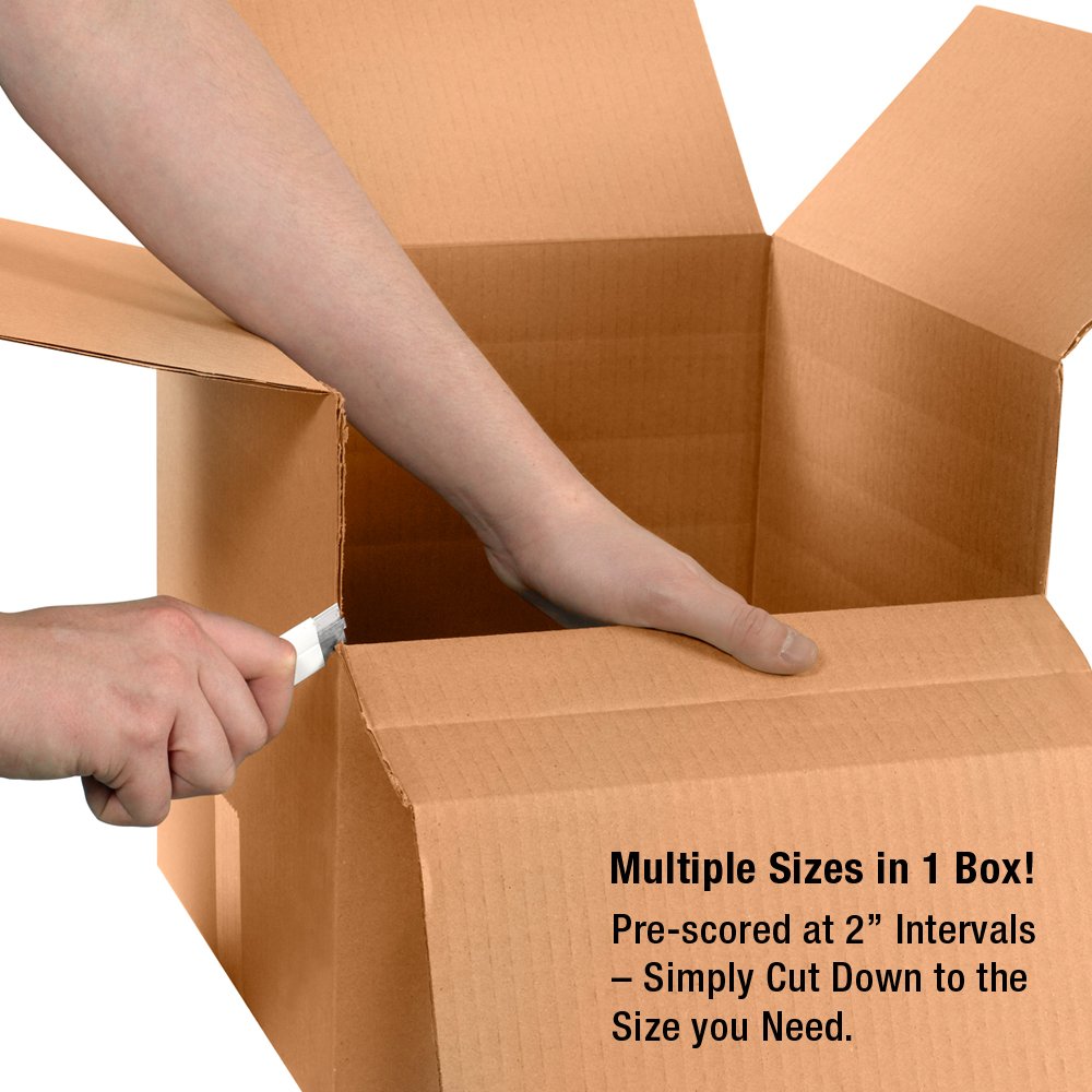 Alternative view of Box USA 10 Pack of Multi-Depth Corrugated Cardboard Boxes, 16" L x 16" W x 16" H, Kraft, Shipping, Packing and Moving