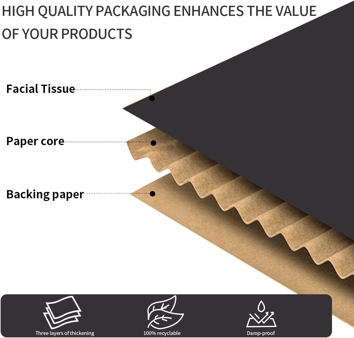 Alternative view of JIUZHOUXIN Shipping Boxes,12"x9"x4" Black Corrugated Cardboard Boxes, Which is Anti-Impact Come with Exquisite Sealing Label.Suitable E-Commerce Packaging, Shipping Packaging.