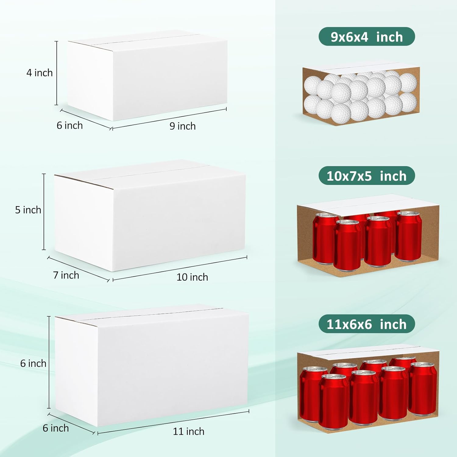 Alternative view of Eupako 30 Pack Small Shipping Boxes Assorted Sizes, White Corrugated Box Mailers, 9x6x4 & 10x7x5 & 11x6x6 10 PCS Each Small Boxes, Cardboard Boxes for Packaging Small Business, Mailing