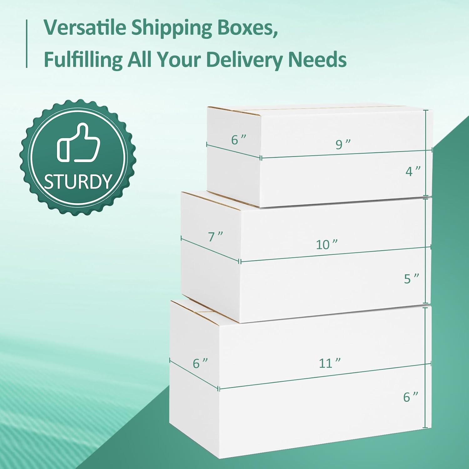 Eupako 30 Pack Small Shipping Boxes Assorted Sizes, White Corrugated Box Mailers, 9x6x4 & 10x7x5 & 11x6x6 10 PCS Each Small Boxes, Cardboard Boxes for Packaging Small Business, Mailing - Image 7