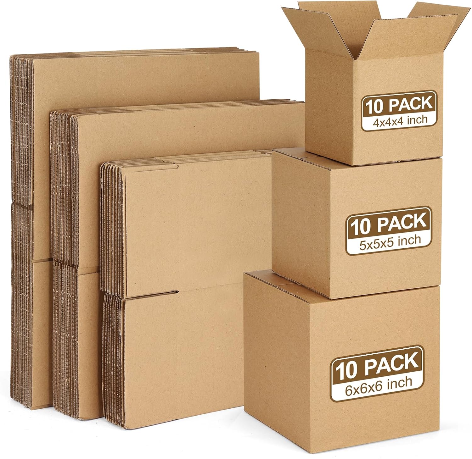Eupako 30 Pack Small Shipping Boxes Assorted Sizes, White Corrugated Box Mailers, 9x6x4 & 10x7x5 & 11x6x6 10 PCS Each Small Boxes, Cardboard Boxes for Packaging Small Business, Mailing - Image 8