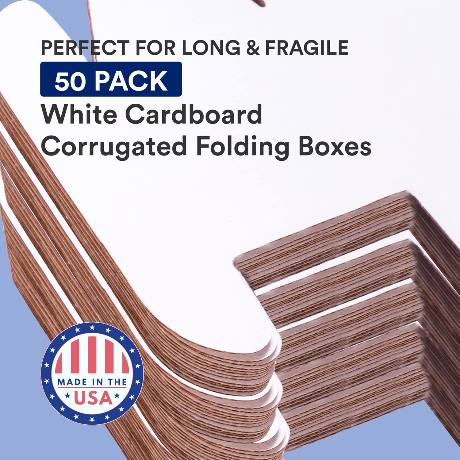 Alternative view of BOX USA Shipping Boxes Small 12"L x 4"W x 4"H, 50-Pack | White Corrugated Cardboard Box Mailer for Packing, Moving, Storage | Bulk Gift Box or Product Packaging for Small Business, Home, FBA