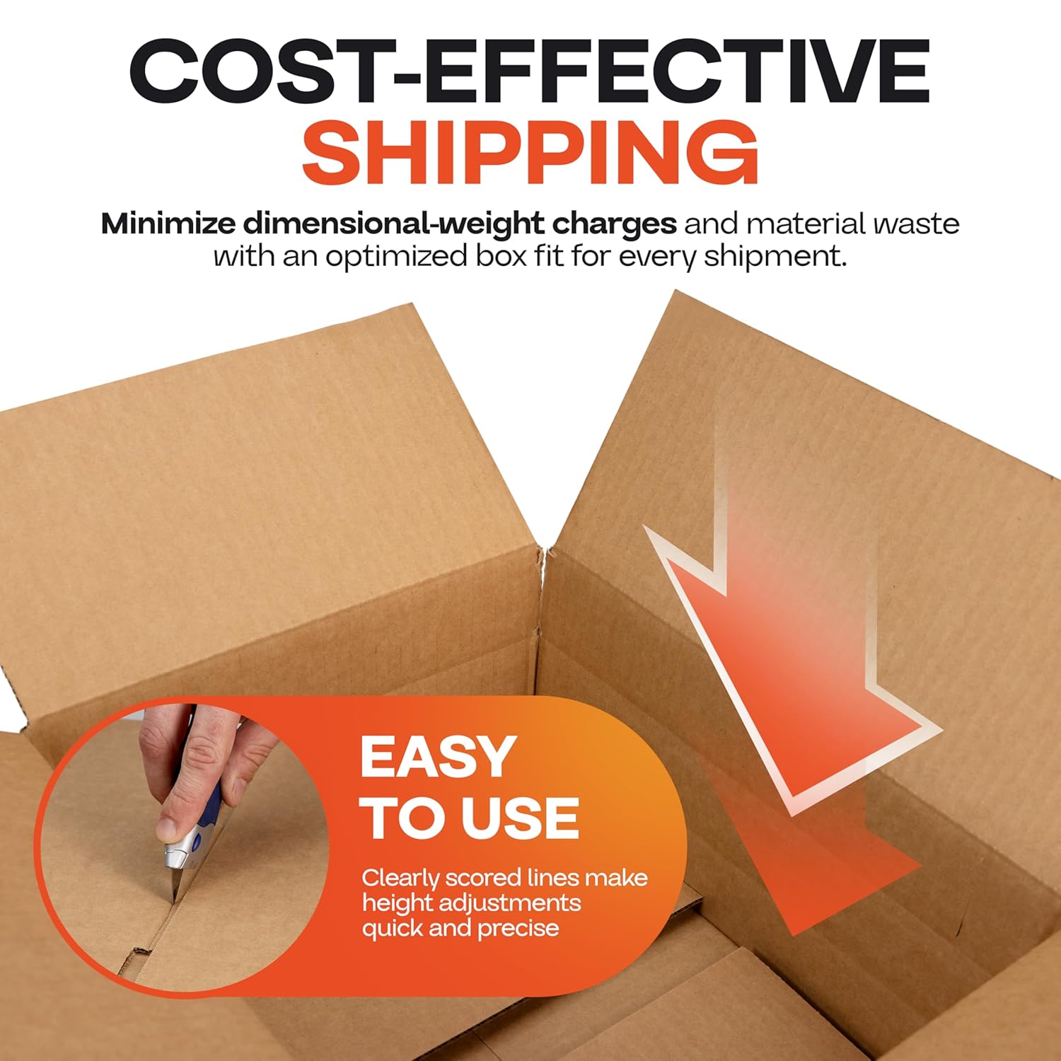 Alternative view of Multi-Depth Corrugated Shipping Boxes, 14"L x 12"W x 6"H, Pack of 5 - USA-Made Boxes for Moving, Storage & Small Business Packaging - Heavy-Duty Cardboard Bines for Household & Office by IDL Packaging