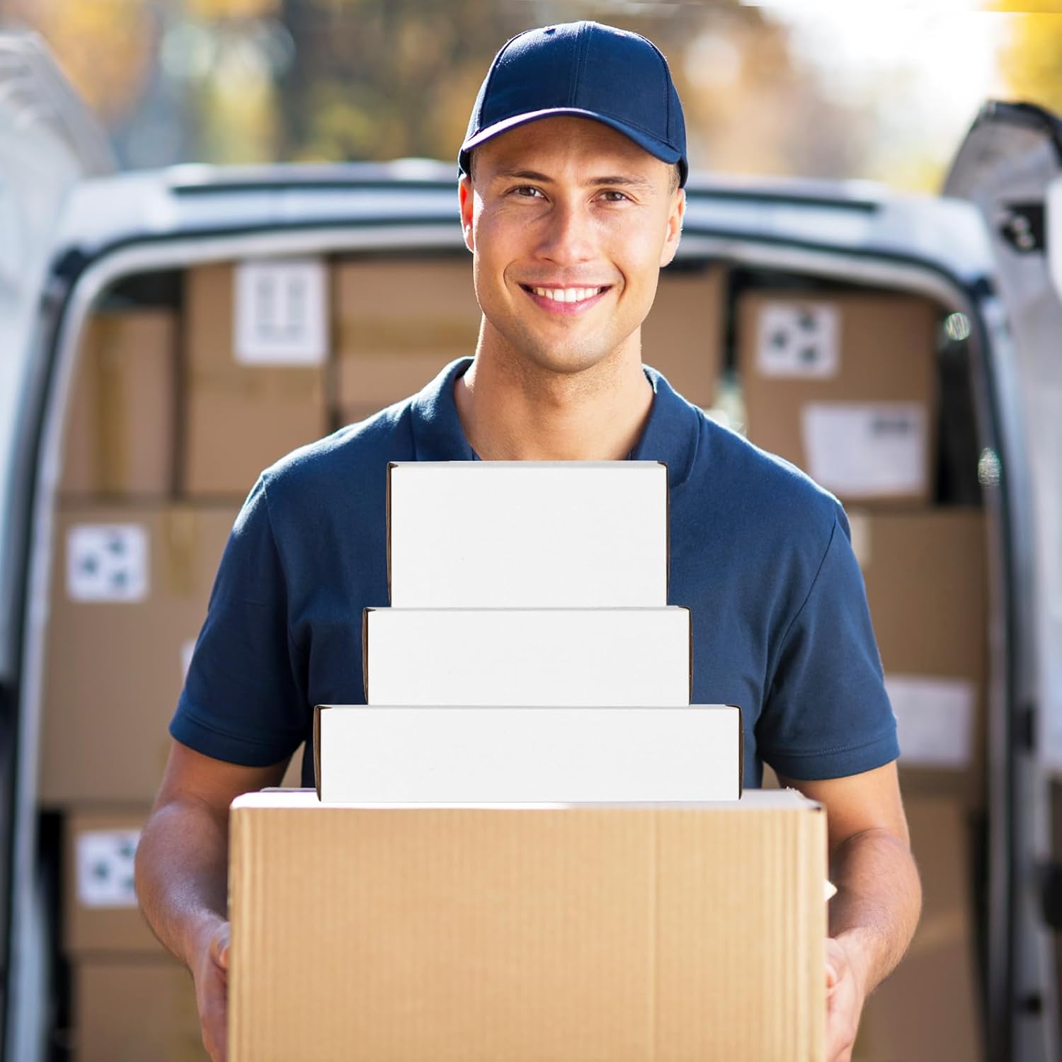 Eupako 30 Pack Small Shipping Boxes Assorted Sizes, 6x4x3, 7x5x2, 9x6x2-10 PCS Each Small Boxes, White Corrugated Box Mailers, Cardboard Boxes for Packaging Small Business, Mailing