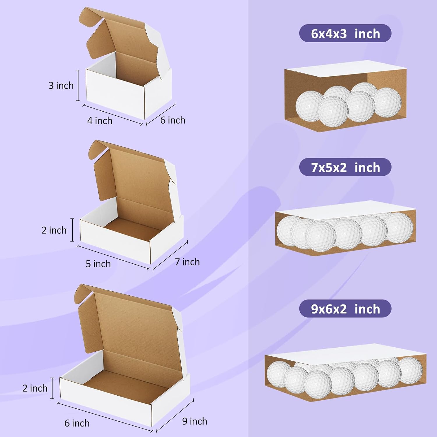 Alternative view of Eupako 30 Pack Small Shipping Boxes Assorted Sizes, 6x4x3, 7x5x2, 9x6x2-10 PCS Each Small Boxes, White Corrugated Box Mailers, Cardboard Boxes for Packaging Small Business, Mailing