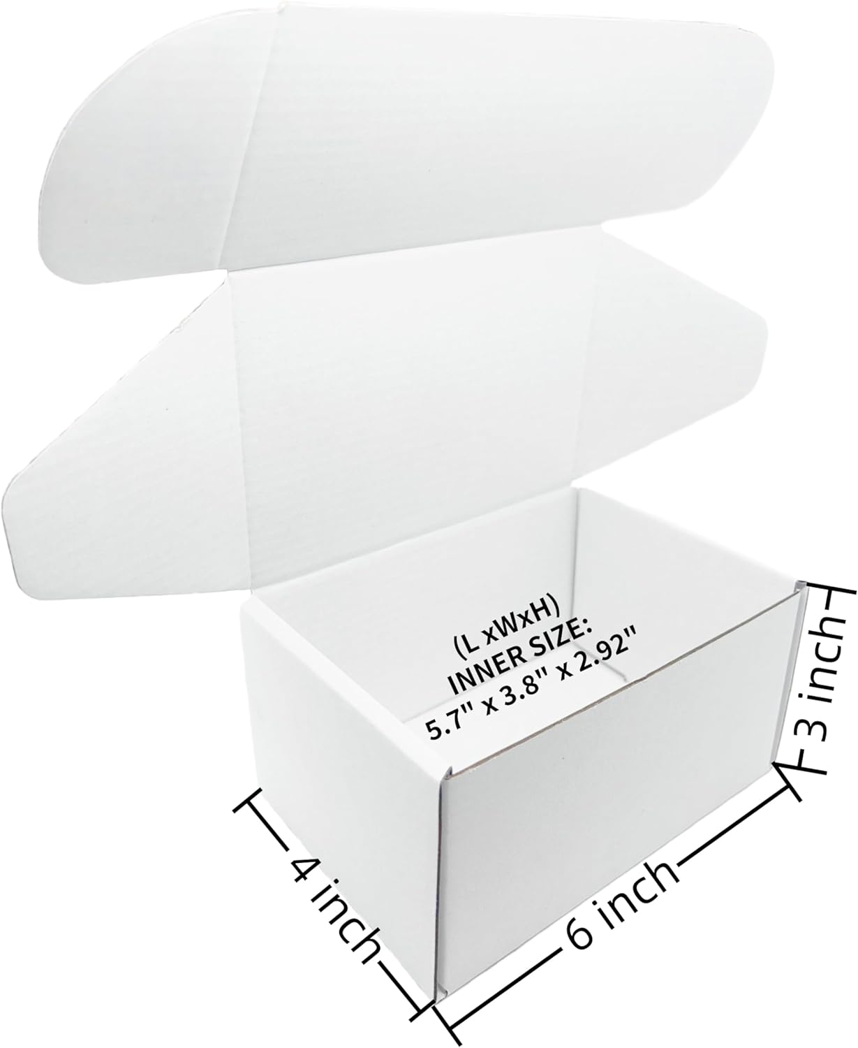 Alternative view of 6x4x3 Inch White Corrugated Cardboard Shipping Boxes Small Mailer Boxes for Business Packaging Mailing Set of 2