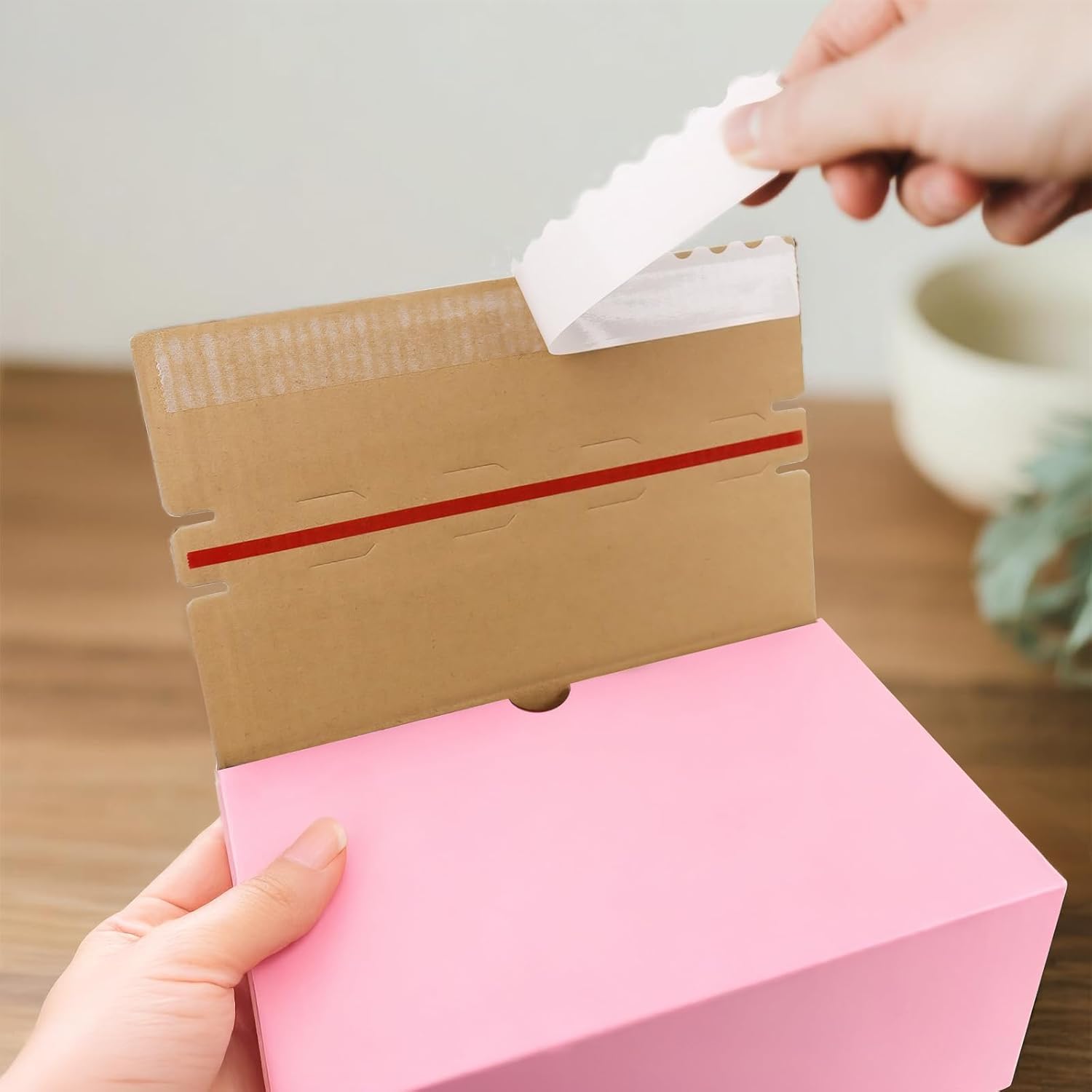 9x4x6 Pink Shipping Boxes with Tear Strip, 30 Pack Self-Adhesive Shipping Boxes Medium, Zipper Corrugated Mailing Boxes for Packaging Small Business