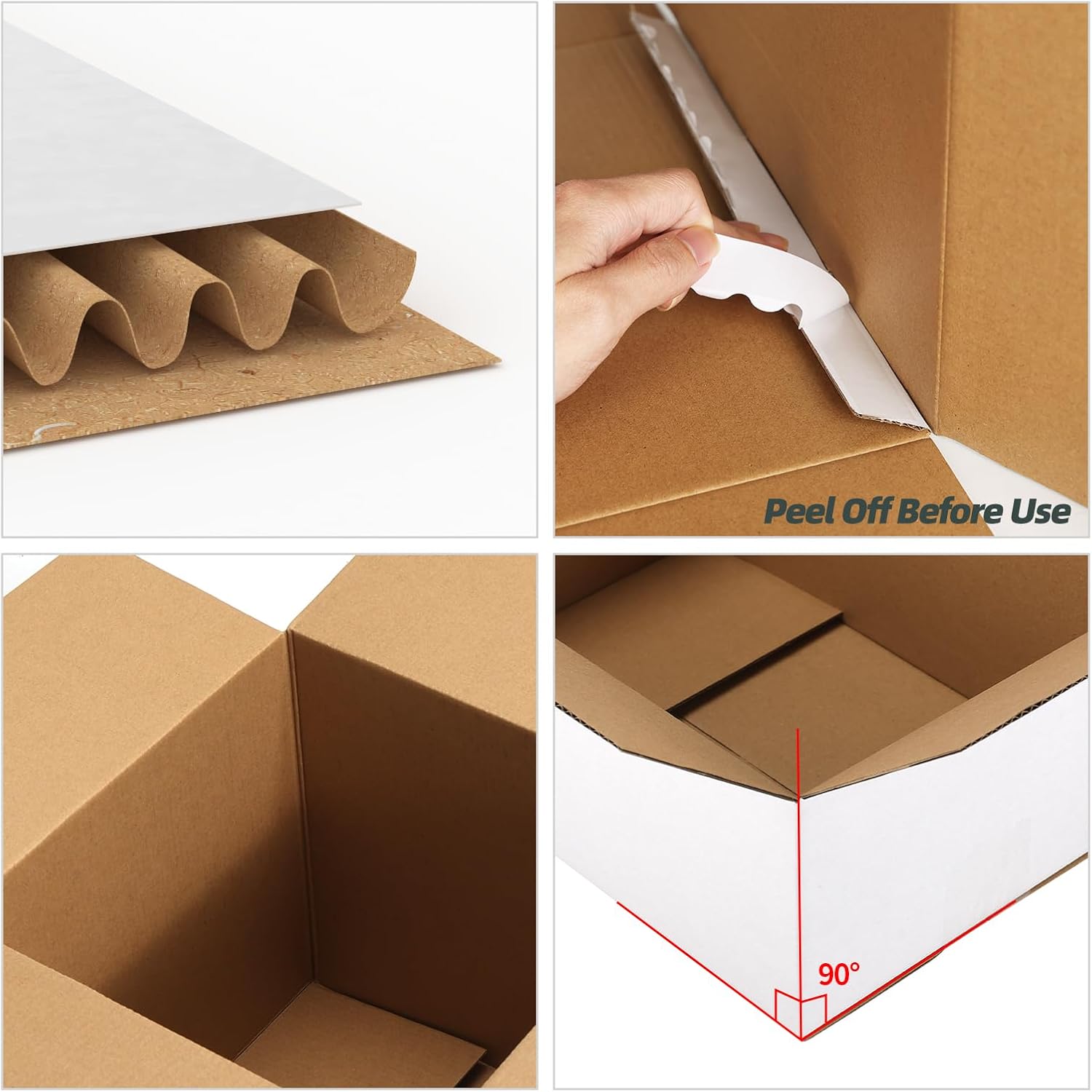 CRUGLA 10x8x6 White Shipping Boxes Set of 25, White Corrugated Cardboard Boxes for Small Business Shipping Mailing Packing - Image 3