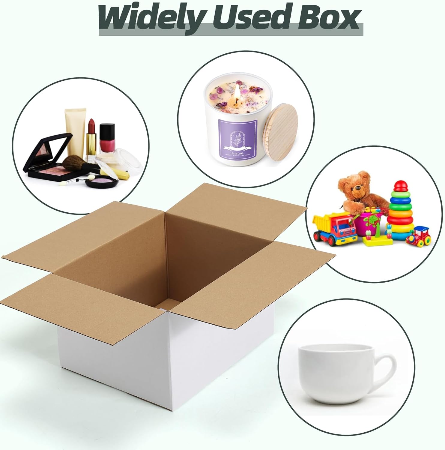 CRUGLA 10x8x6 White Shipping Boxes Set of 25, White Corrugated Cardboard Boxes for Small Business Shipping Mailing Packing - Image 4